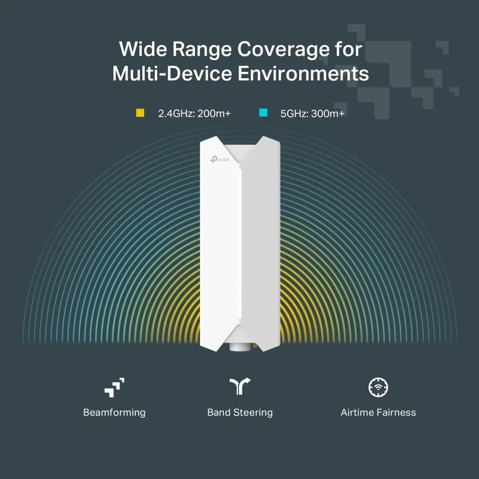 TP-Link Festa F65-Outdoor Point d'accès WiFi 6 Extérieur PoE AX3000Mbps IP67 Gigabit Cloud Gratuite