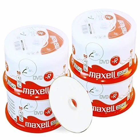 Maxell DVD-R 4.7 Go 120 Min 16x Full Printable 200 Pièces