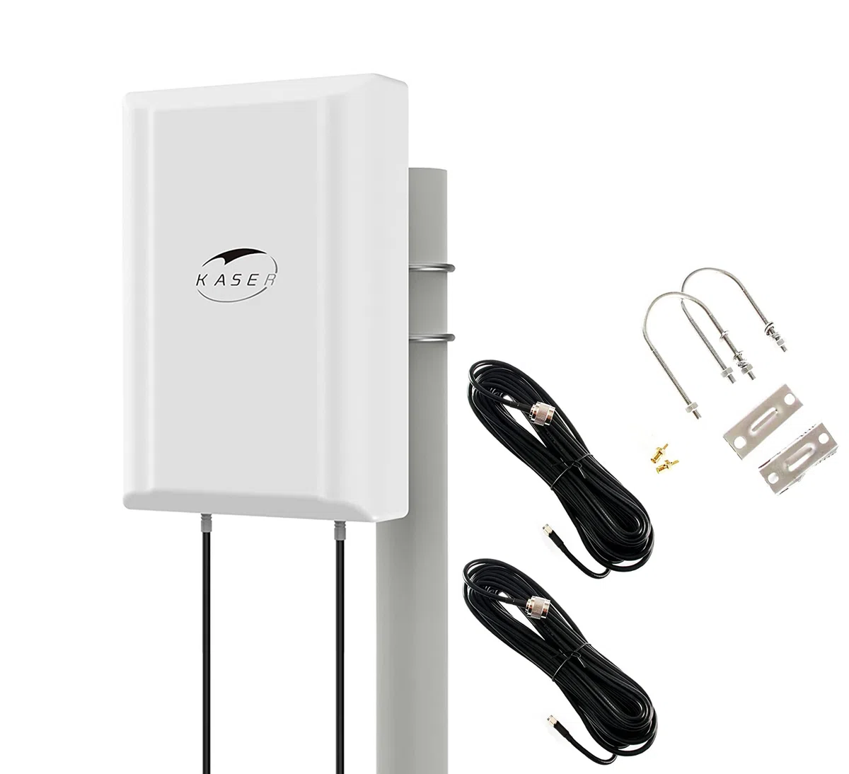 KASER Antenne 4G 5G LTE Mimo Exterieur Directionnelle 696-2700 MHz 3300-3800 MHz 12dBi Routeurs Connecteur N-SMA Adaptateur TS9 Câble 10 Mètres V3