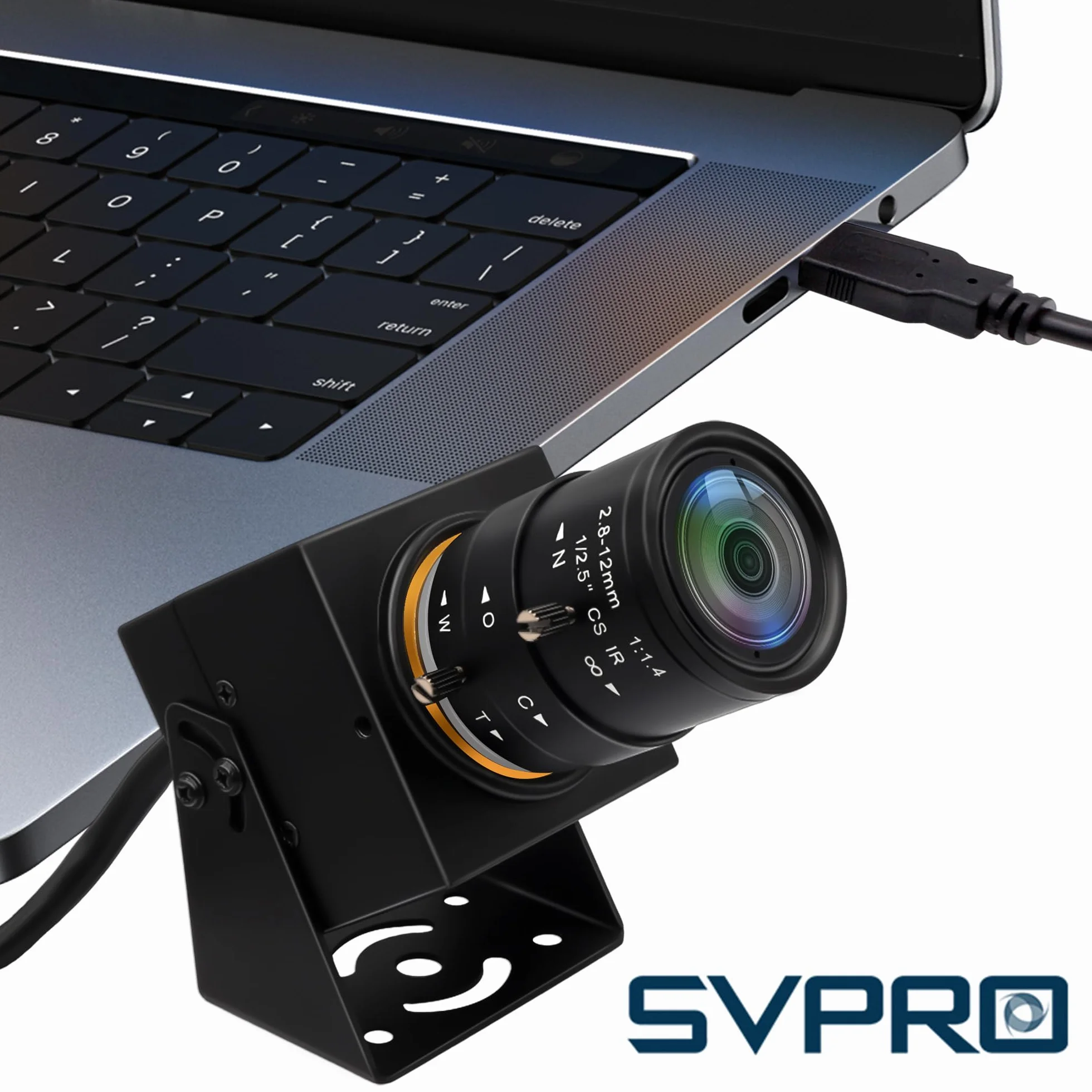 SVPRO Global Shutter Caméra USB 1200P 90 fps Objectif Zoom 2,8-12 mm Mise au Point Manuelle Webcam Golf Industrielle Plug and Play