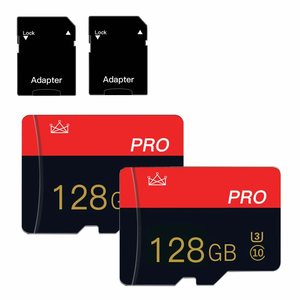 Lot de 2 Cartes mémoire Micro SD 128GB Classe 10 avec Adaptateur