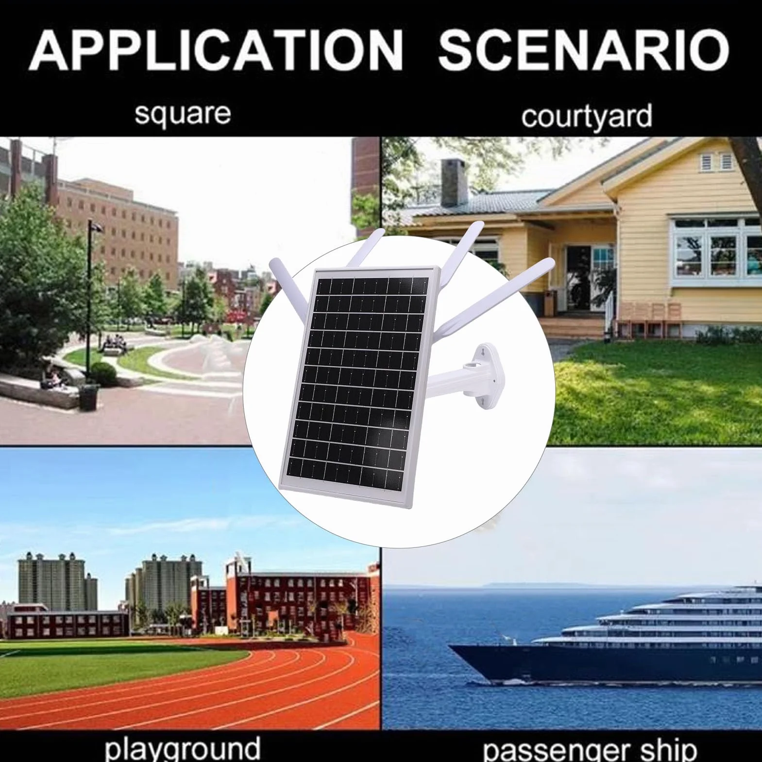 ASHATA Routeur 4G Solaire WiFi 6 Extender 300 Mbps 18000mAh 8 Antennes Noires