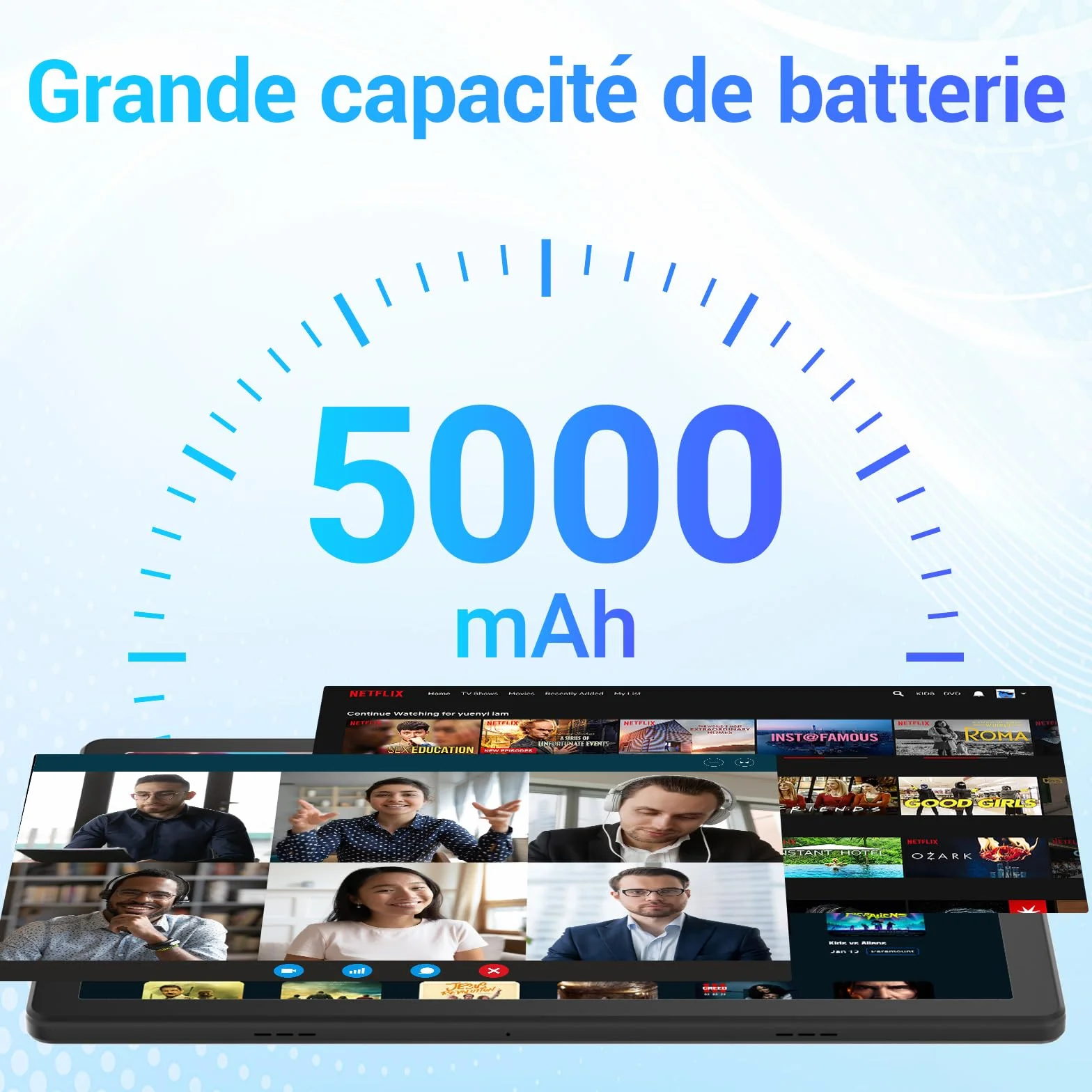 Tablette 10 Pouces Android 15 2026, 16 Go RAM, Écran HD IPS 1280x800, WiFi 6, Bluetooth 5.4, Batterie 5000mAh, Noir