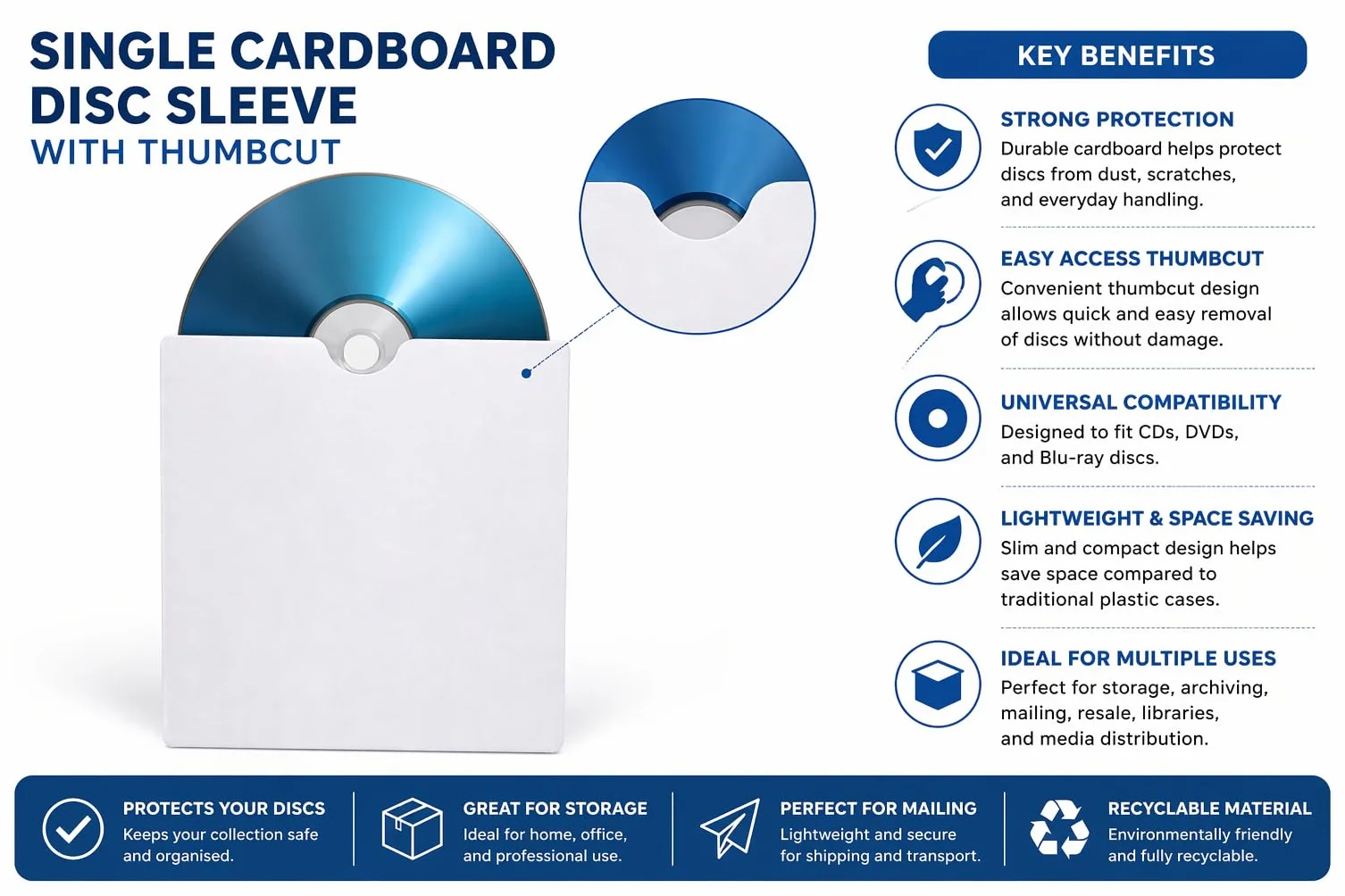 Dragon Trading® 100 x CD DVD Carton robuste manches