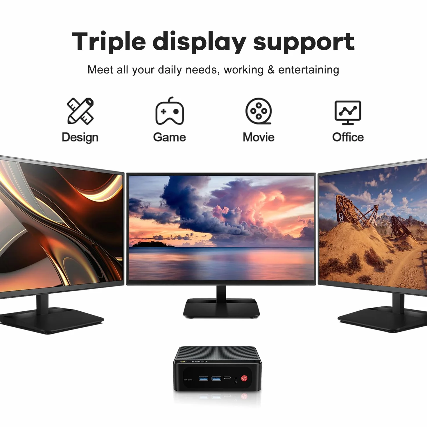 Beelink SER5 Pro Mini PC AMD Ryzen 5 5625U 16Go DDR4 480Go SSD M.2 2280 4K@60Hz HDMI/DP WiFi6 Bluetooth 5.2 RJ45 2.5G