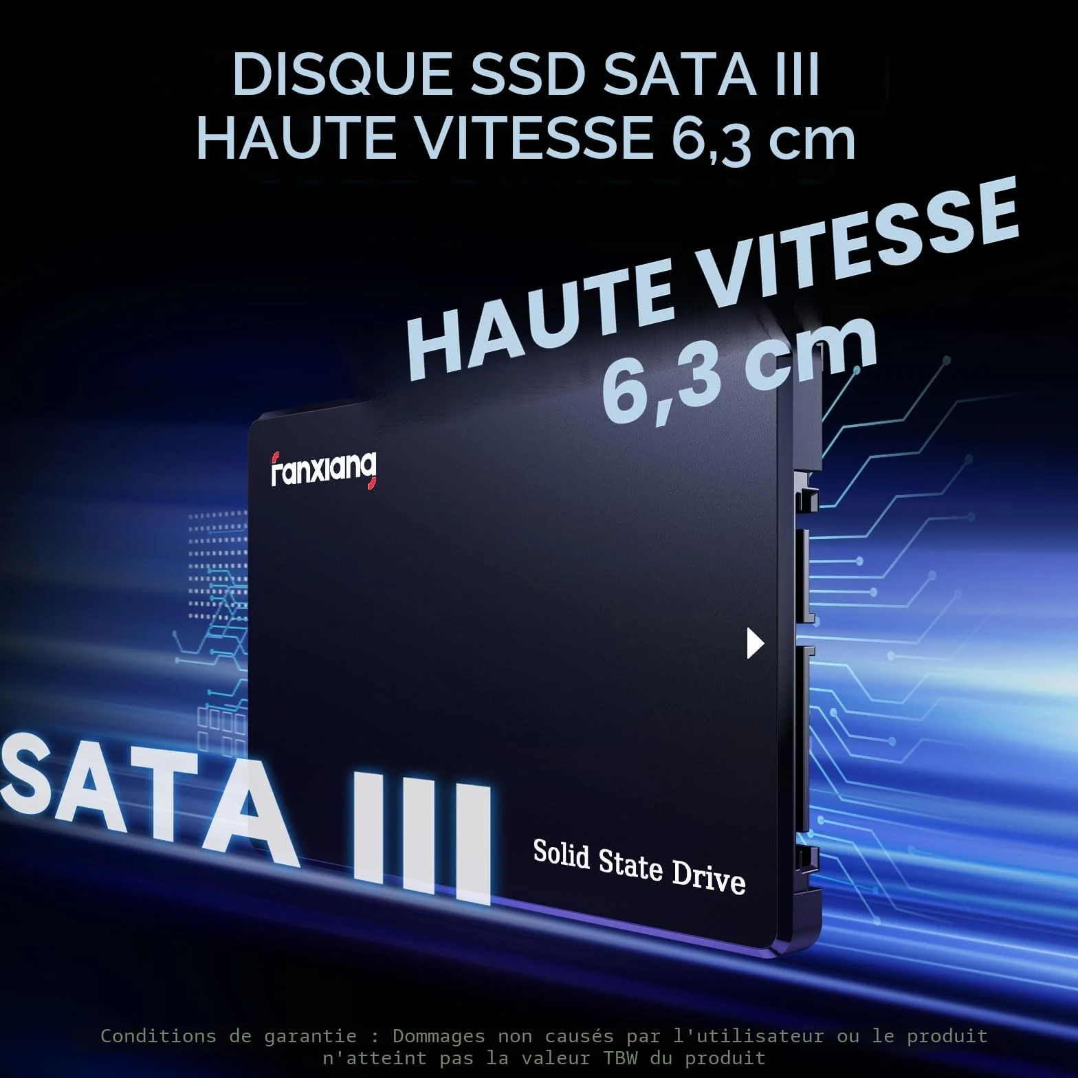 Fanxiang 512Go SSD SATA III 6Go/s 2.5" 560Mo/s Lecture 3D NAND Disque SSD Interne S101Q