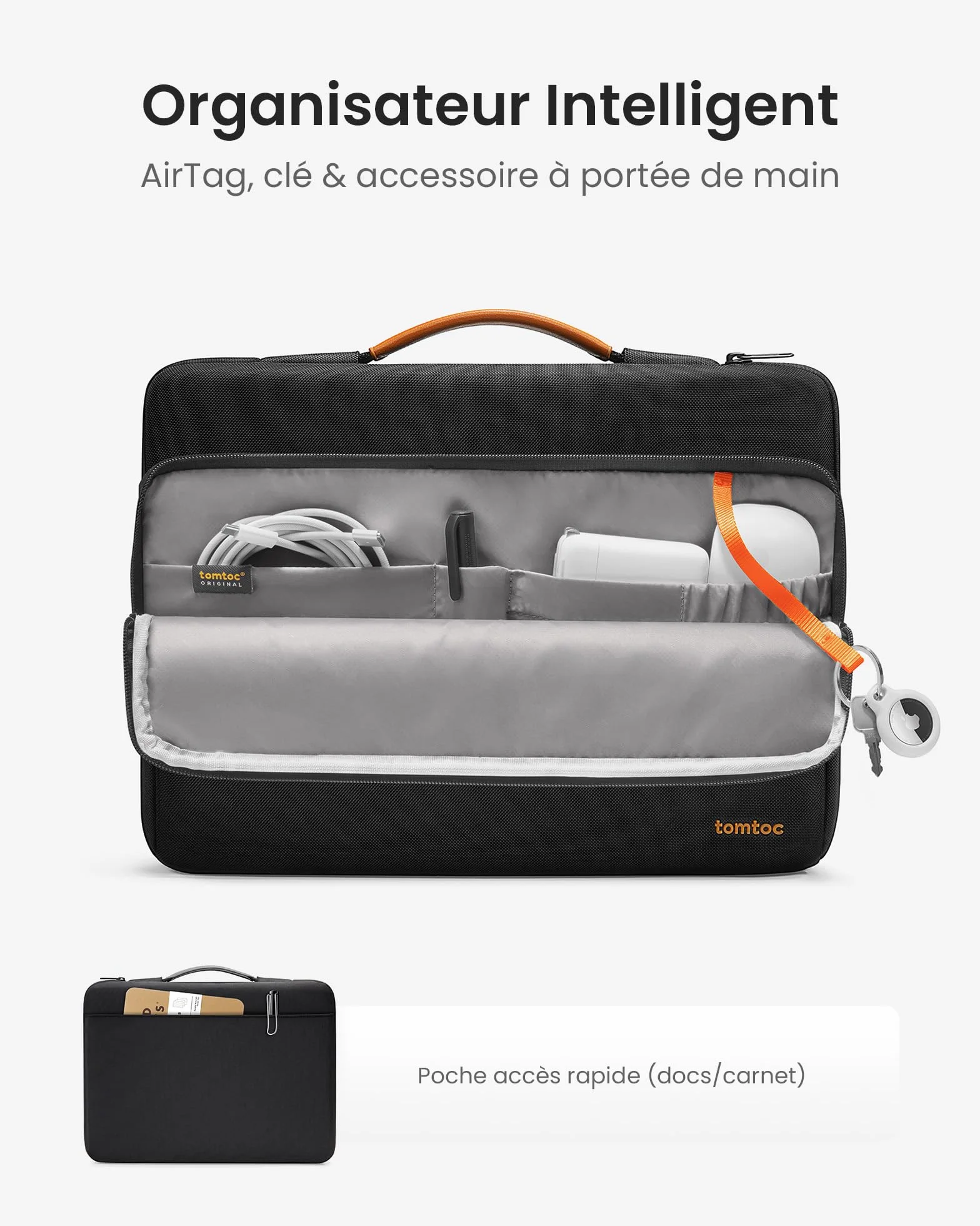Tomtoc Housse de Protection Antichoc 360° pour MacBook Pro 14 Pouces M5 Pro/Max A3426 A3427 2026, Sacoche Ordinateur avec Poignée