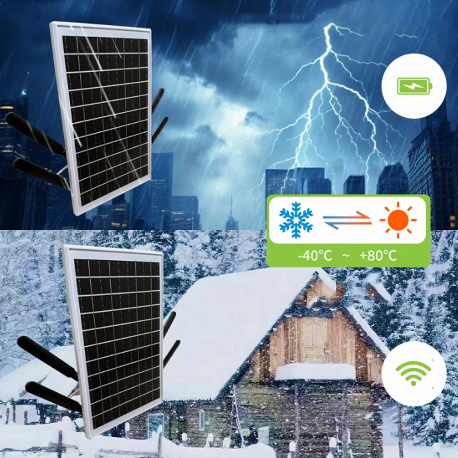 Routeur Modem Solar 4G LTE 25600mAh 15W 300Mbps 50m WiFi 2,4GHz