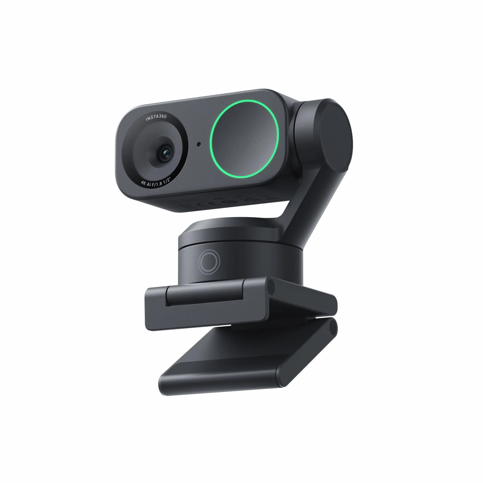 Insta360 Link 2 Noir Webcam 4K Caméra PC Mac Suivi IA HDR Micro Réduction Bruit Contrôle Gestuel Streaming Réunions Télétravail