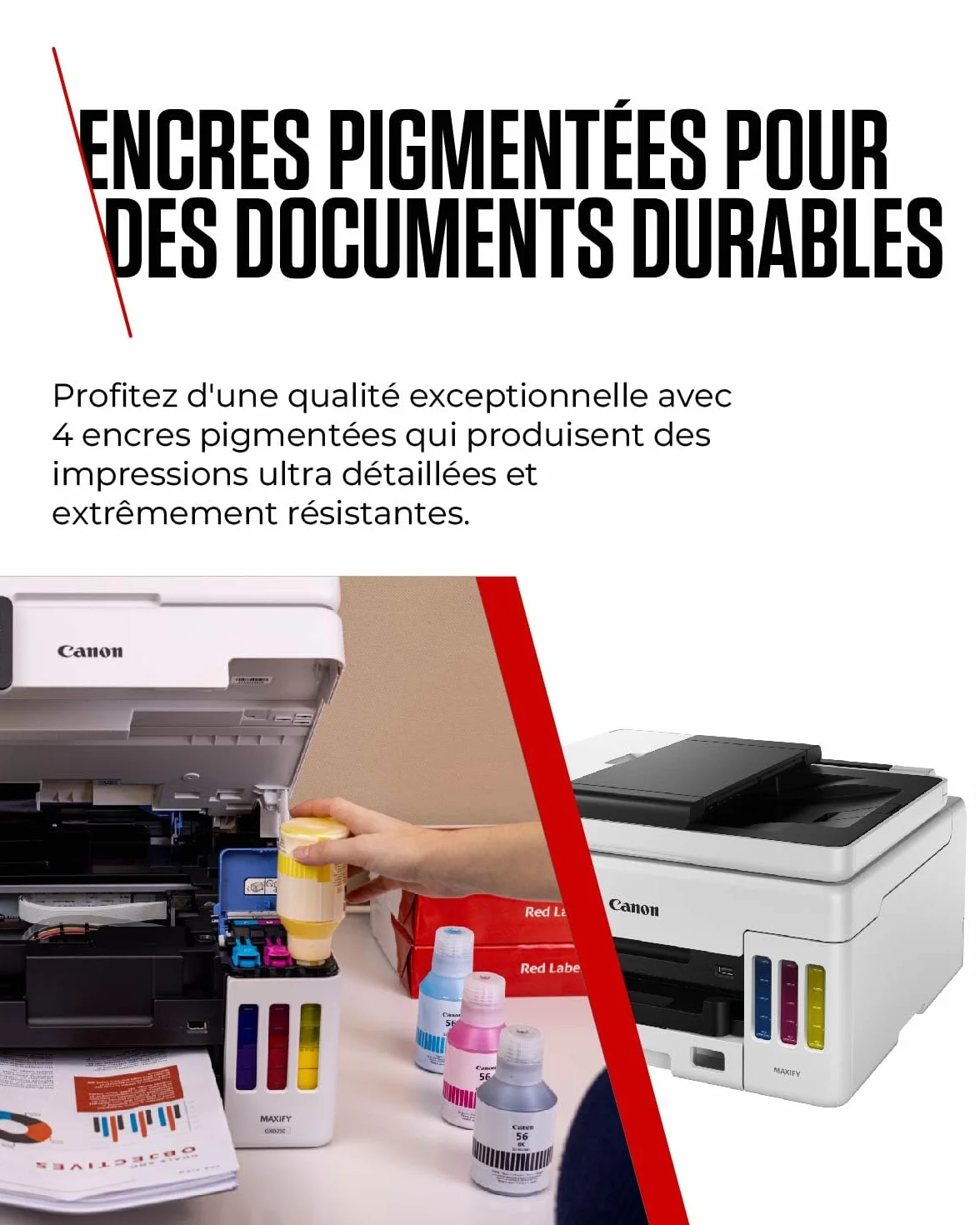 Canon MAXIFY GX6050 Imprimante A4 Couleur Jet d'encre MegaTank Tout-en-Un sans Fil Wi-Fi Ethernet USB
