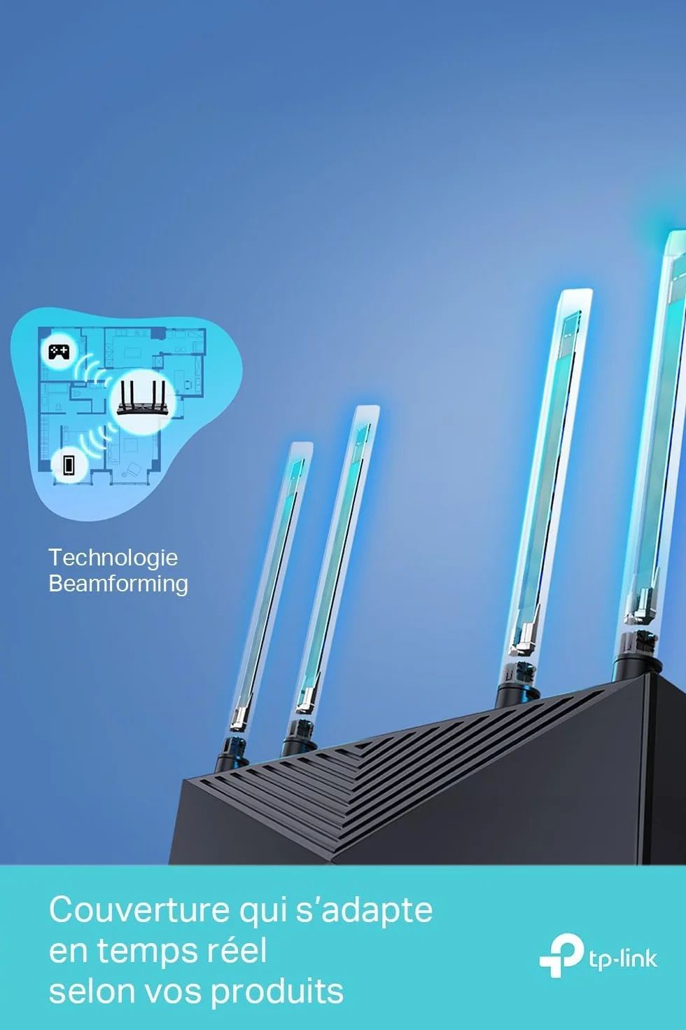 TP-Link Archer AX58 Routeur WiFi 6 AX3000 Mbps bi-Bande 5 Ports Gigabit 4 Antennes Haute Performance WPA3 EasyMesh