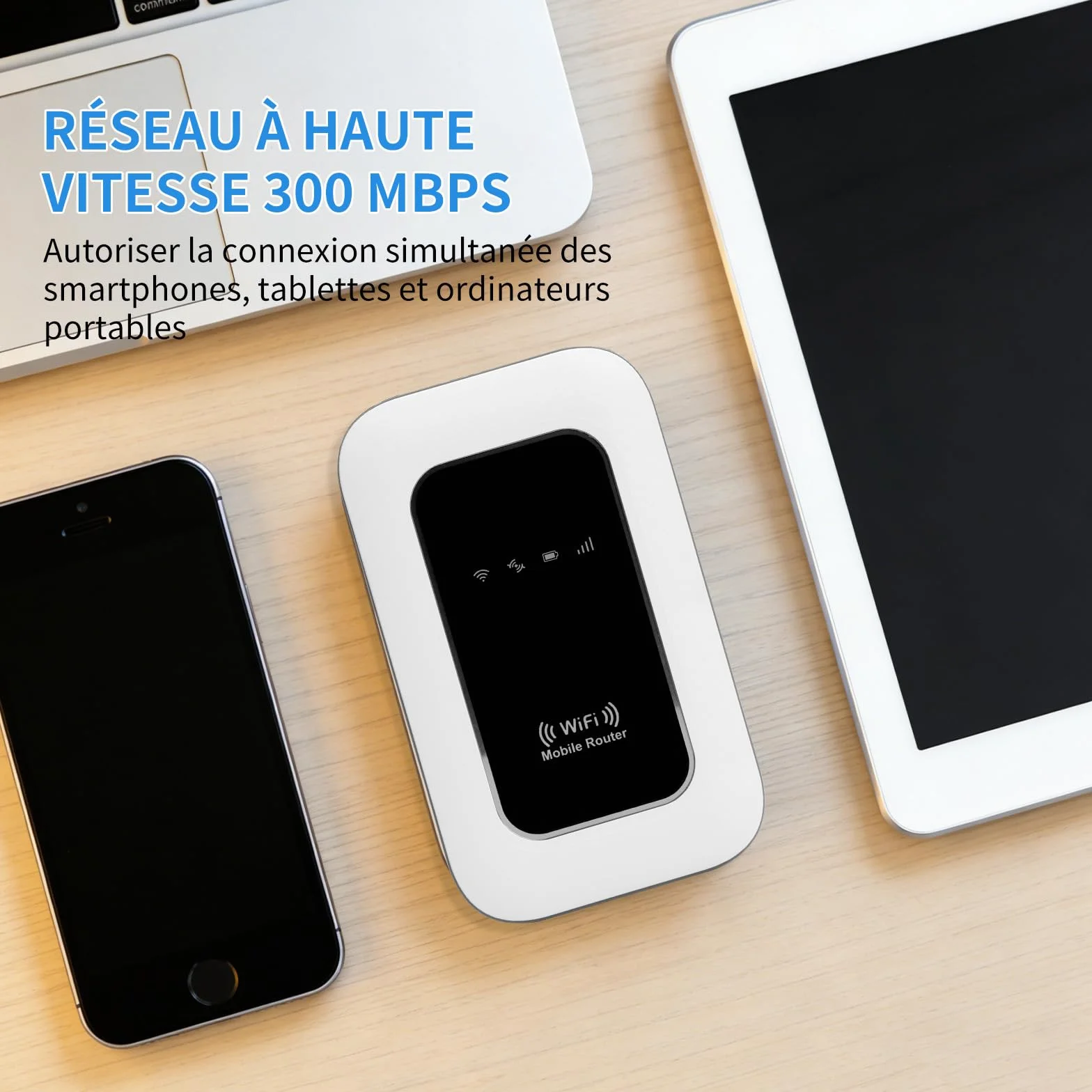 Routeur 4G Portable WiFi 6 avec Slot SIM Déverrouillé – Modem 4G Carte SIM, Internet Mobile Haut Débit 4G/4G+, Connecte jusqu'à 28 appareils