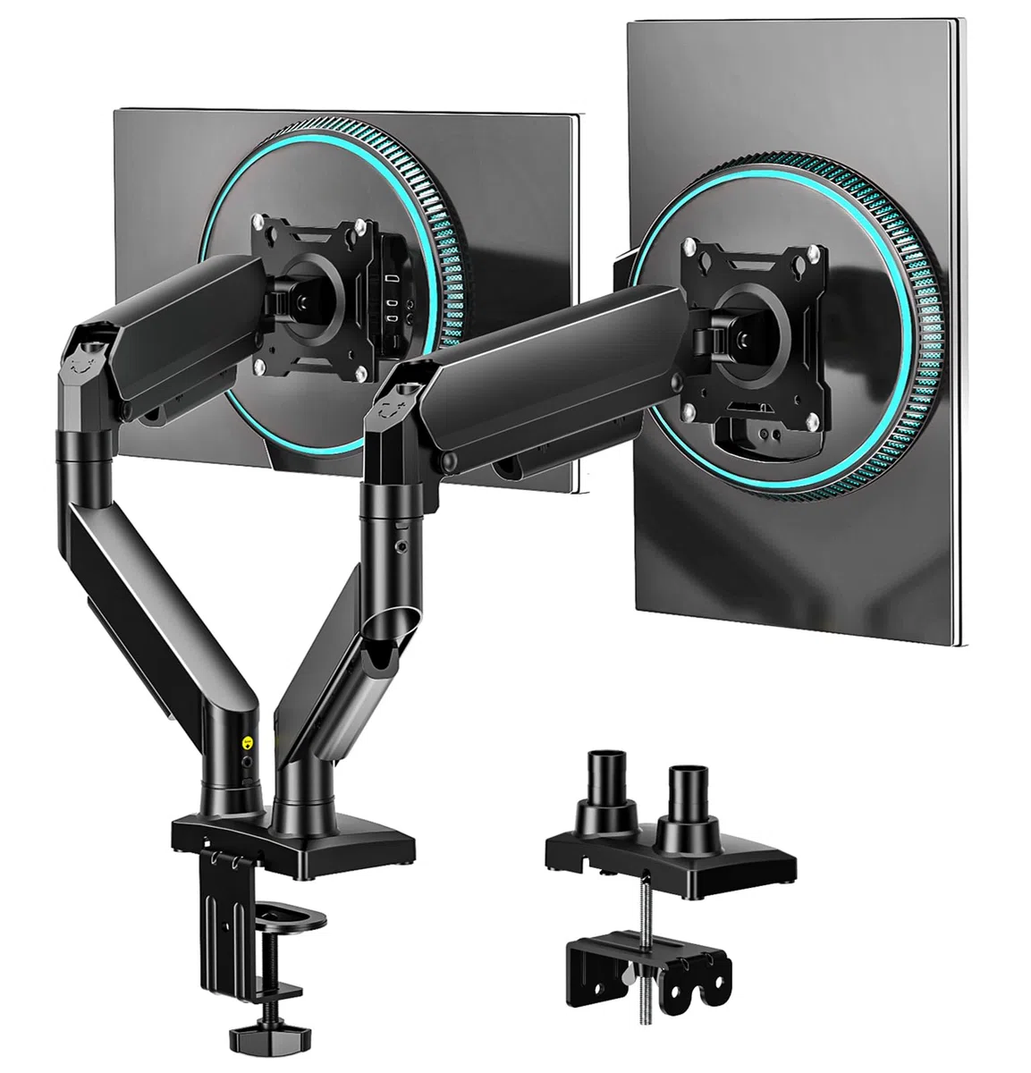 AX WABER Support Double Écran PC Bras Articulé Dual pour 2 Moniteurs 17-32" VESA 75x75/100x100 AX09DB201