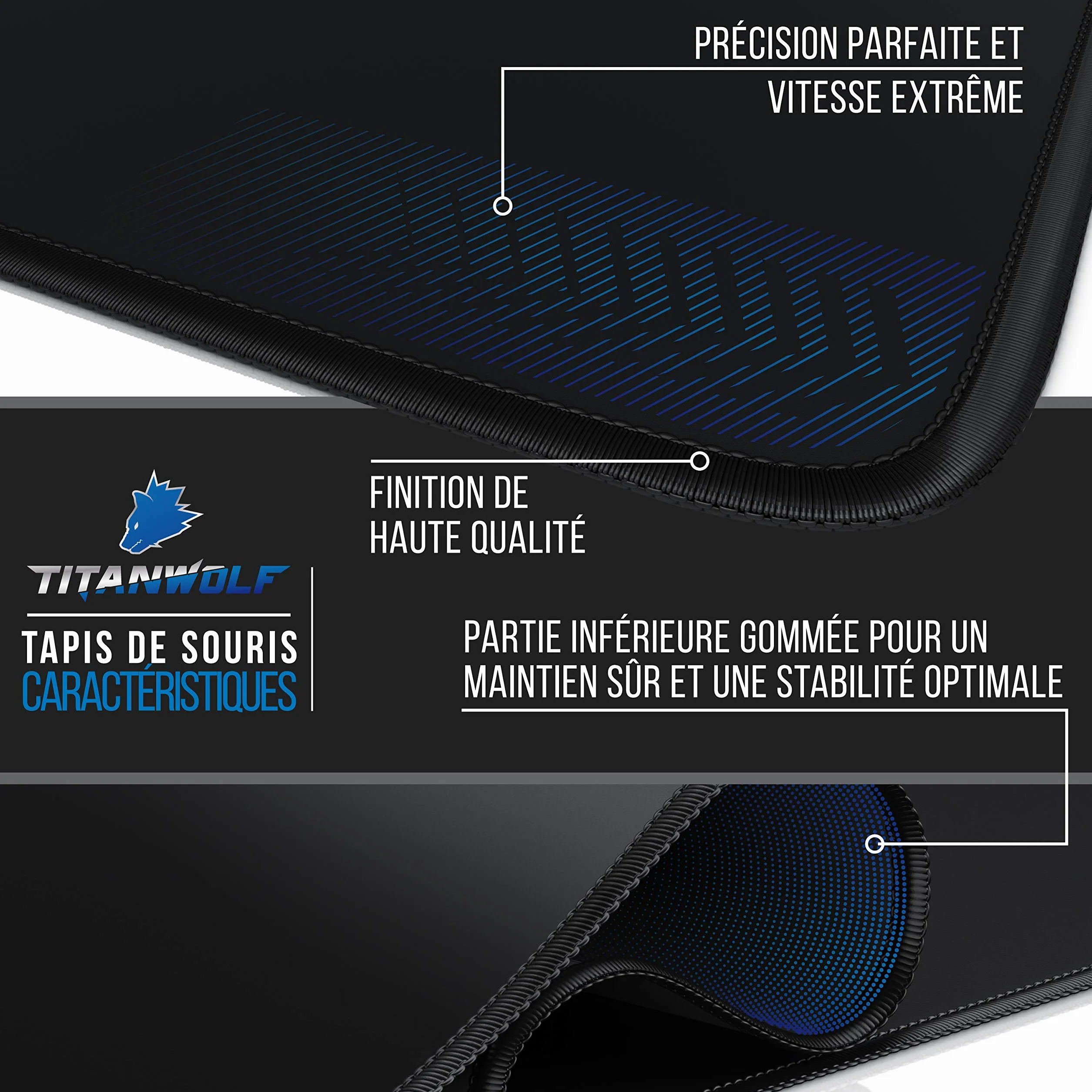 Tapis de Souris Gaming XXXL 1600x800mm, Mouse Mat Extra Large, sous-Main Bureau Gamer en Tissu pour Roccat Razer Logitech