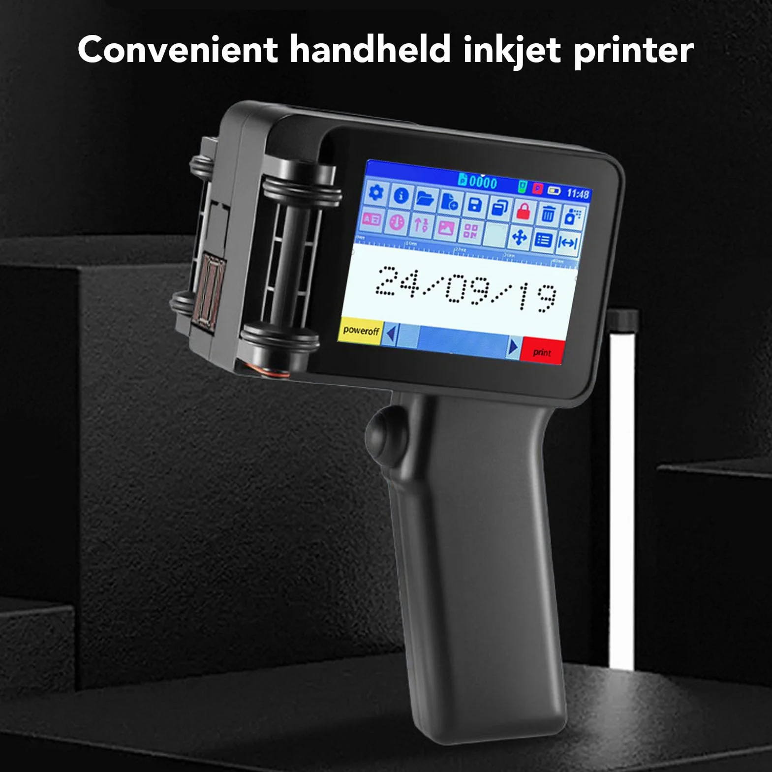 Asixxsix Imprimante à Jet d'encre Portable 600DPI écran Tactile HD LED 4.3in