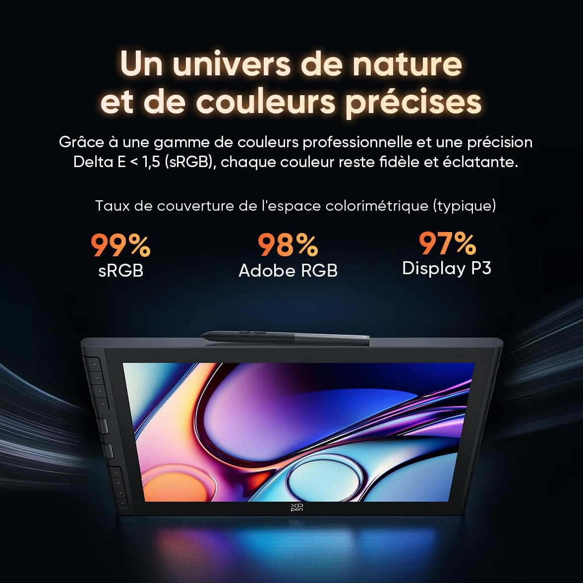 XPPen Artist 16 3rd (Édition 2026) Tablette Graphique Dessin Écran 15,4 Pouces avec Molette X-Dial, 8 Raccourcis, X4 Stylet à 16384 Niveaux