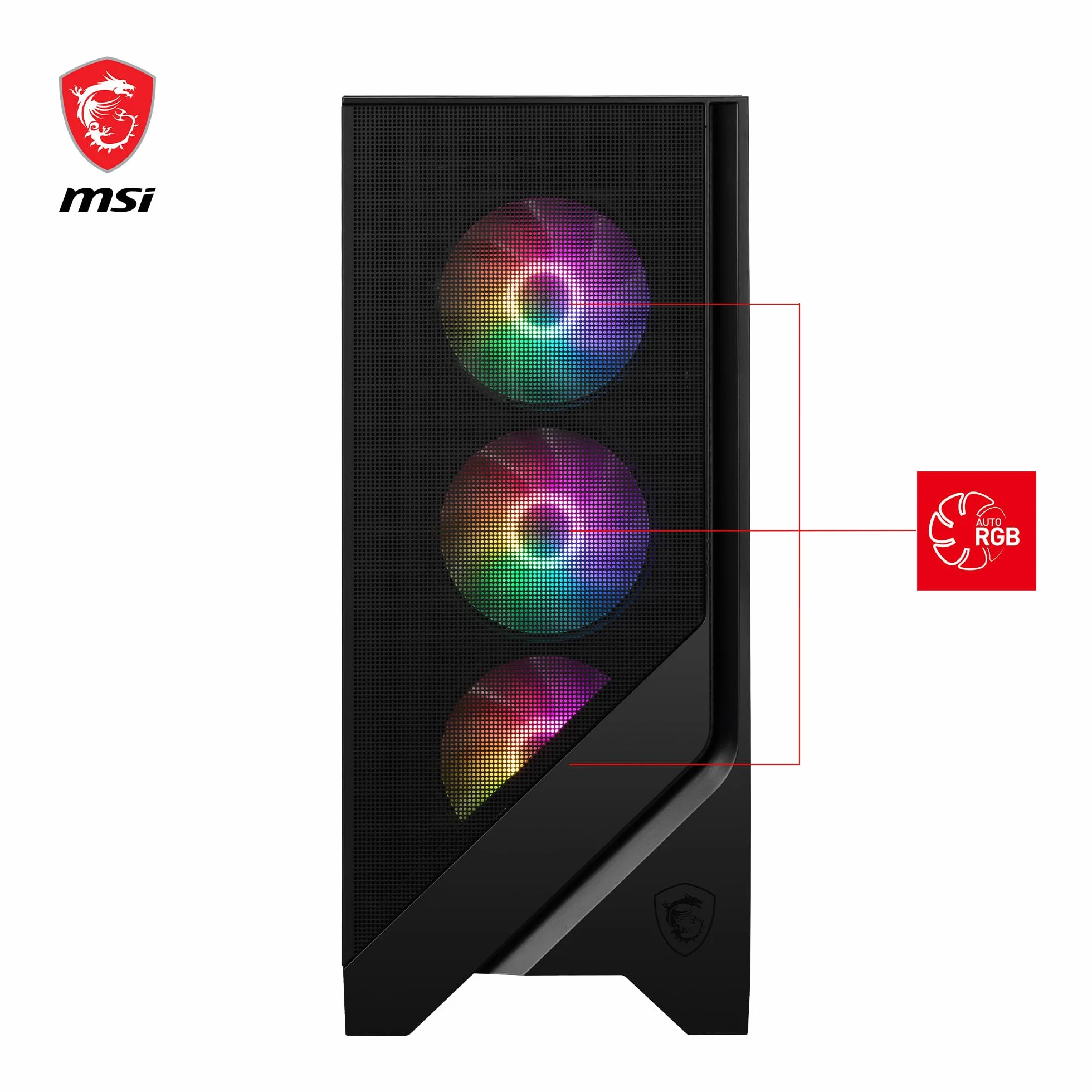 MSI MAG Forge 120A Boîtier PC Moyen Tour ATX, Micro-ATX, Mini-ITX, Verre Trempé, Façade Mesh, 6 Ventilateurs Auto-RGB 120mm