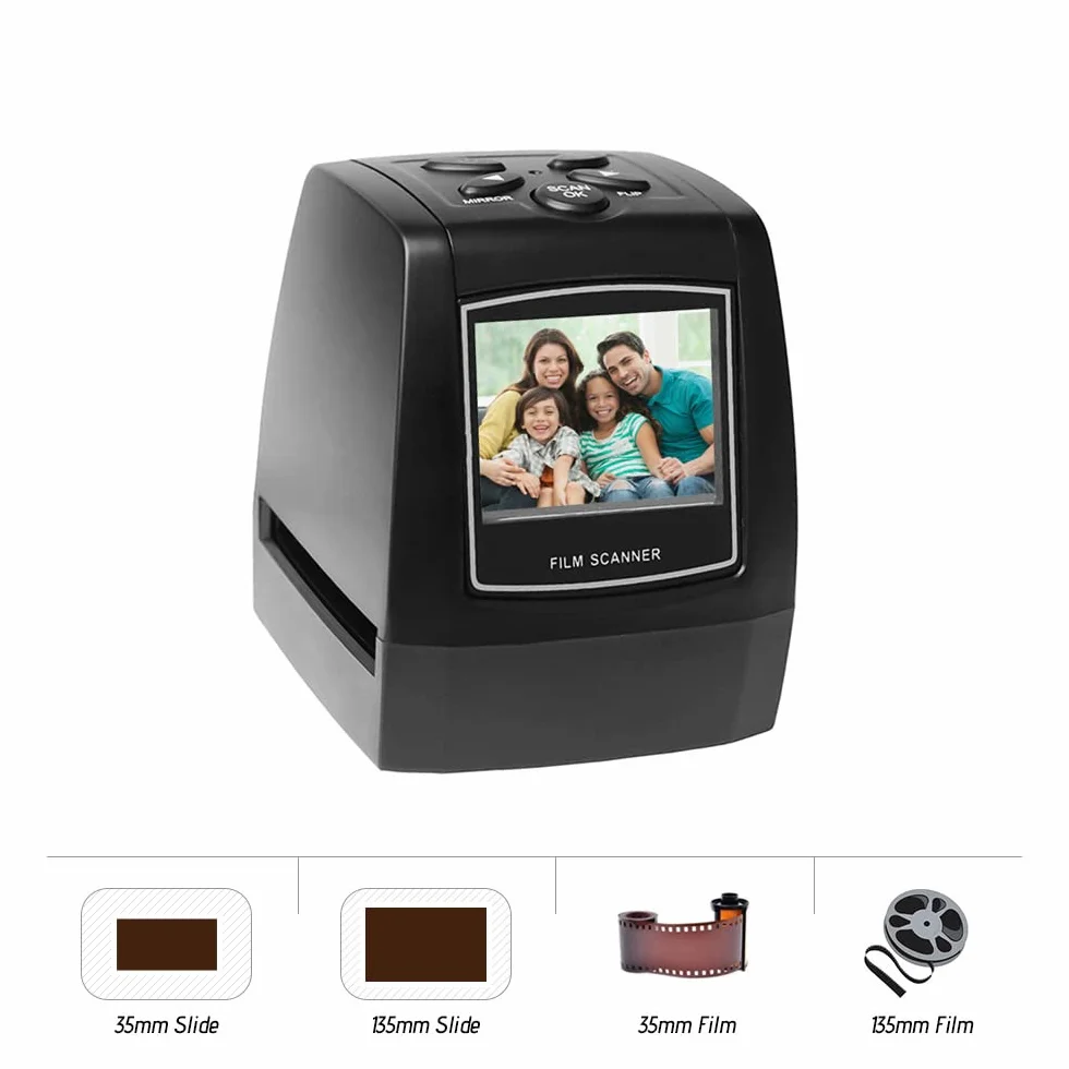 Scanner de Films et Diapositives avec écran LCD 2,4 Pouces pour Négatifs JPEG