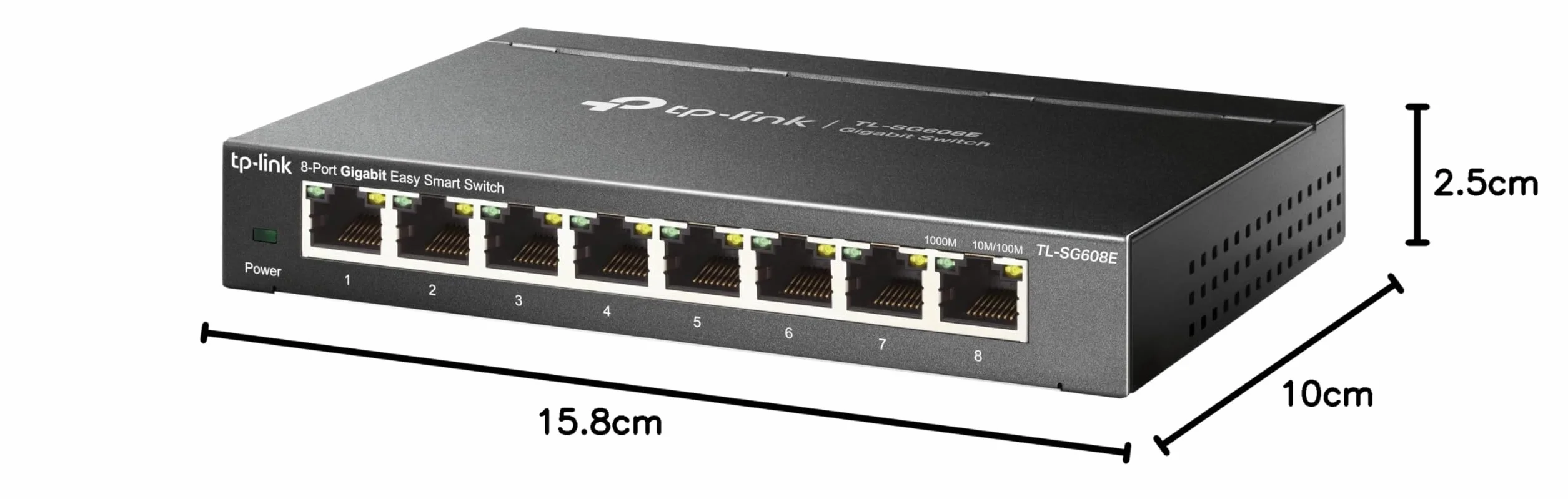 TP-Link TL-SG608E Switch Ethernet Gigabit 8 Ports Gigabit Hub RJ45 Manageable Boitier Métal