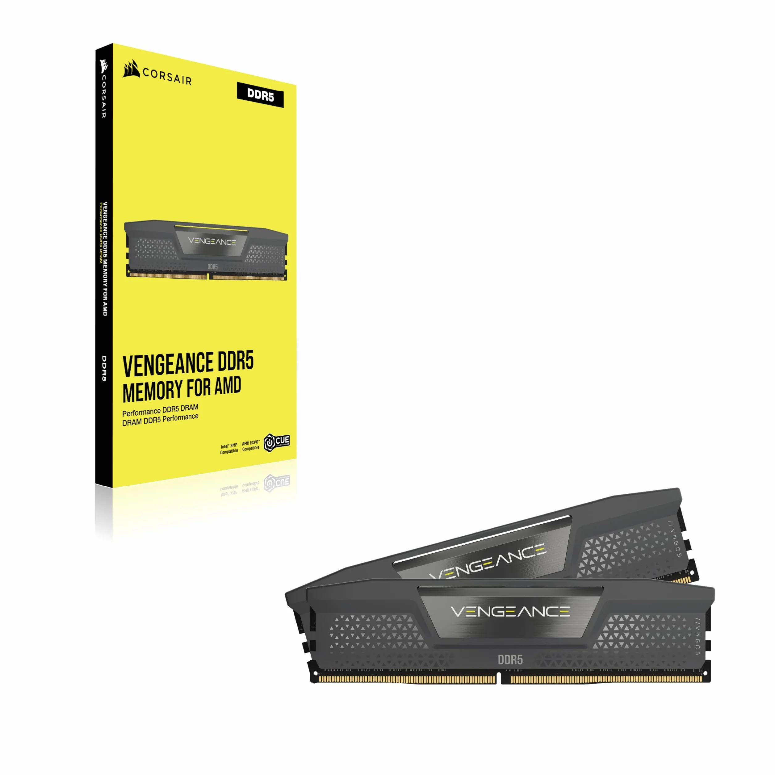 CORSAIR Vengeance DDR5 32Go (2x16Go) 6000MHz CL36 AMD Expo Intel XMP iCUE Mémoire Gris CMK32GX5M2E6000Z36