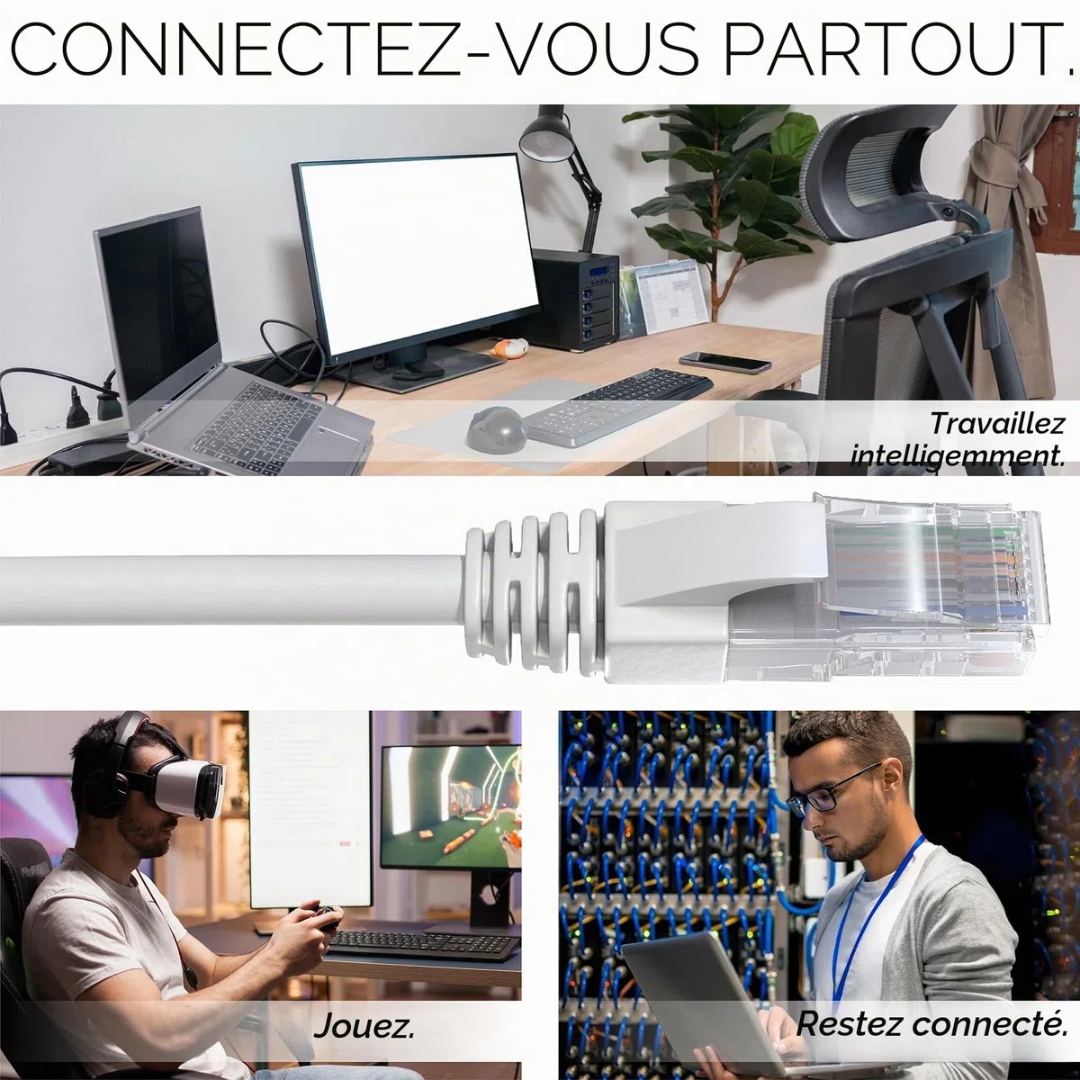 Mr. Tronic Vrac Câble Ethernet 305m, Bulk Reseau LAN Cat 5E Haut Debit Pour Internet Rapide 1 Gbps 100 MHz, Câble Ethernet AWG24, Cat5E en Vrac UTP CCA (305 Mètres, Gris)
