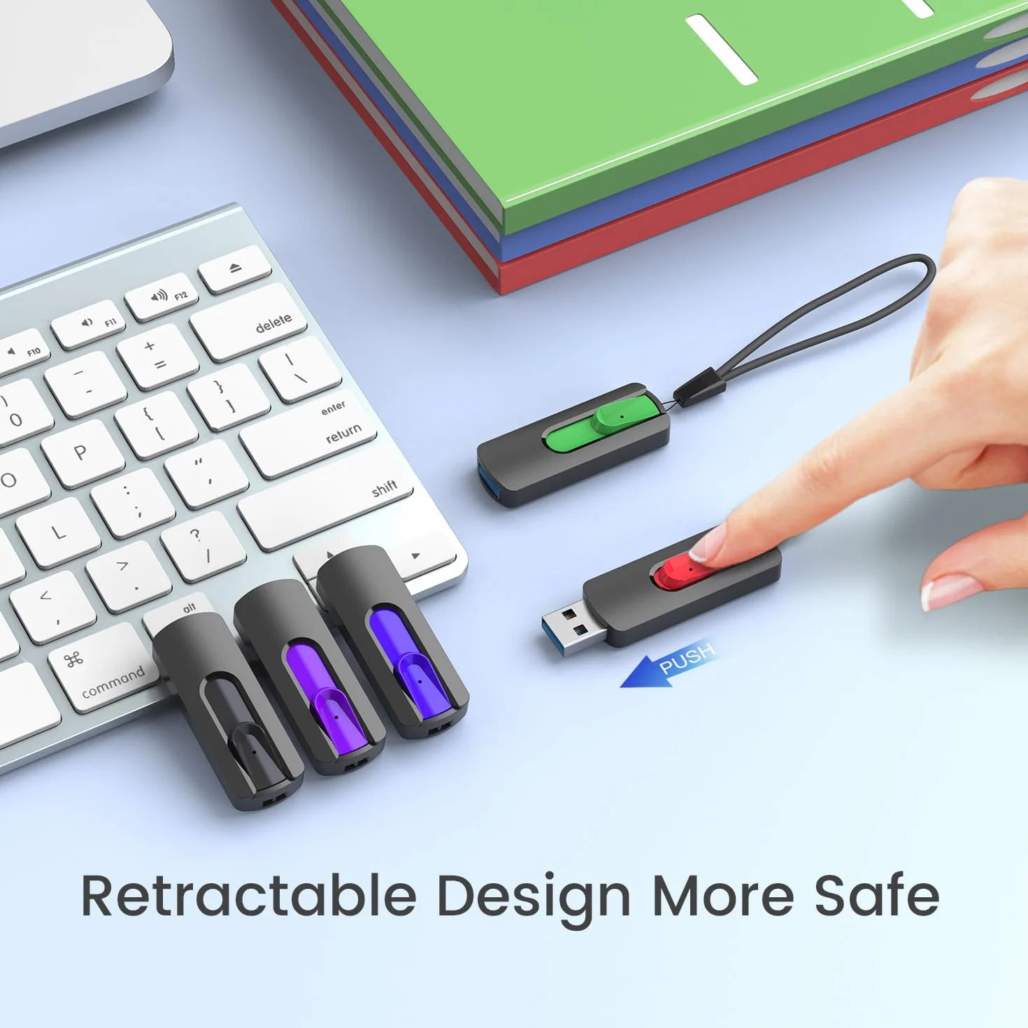 Vansuny Clé USB 2.0 64Go Lot de 5 Rétractable LED