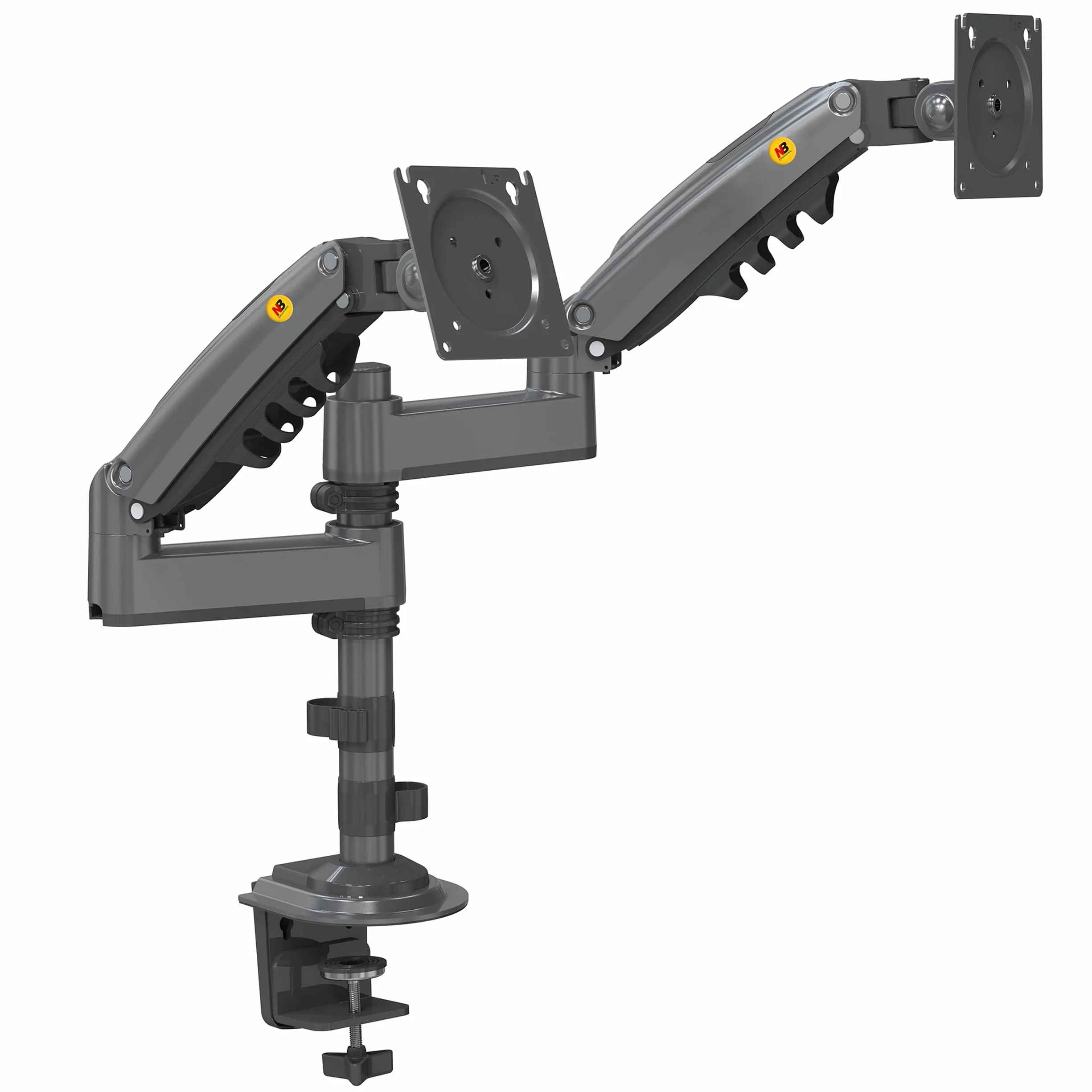 Support bureautique avec Ressort à gaz pour Deux écrans LCD 17″ – 27″ (43 cm – 69 cm) jusqu’à 9 kg