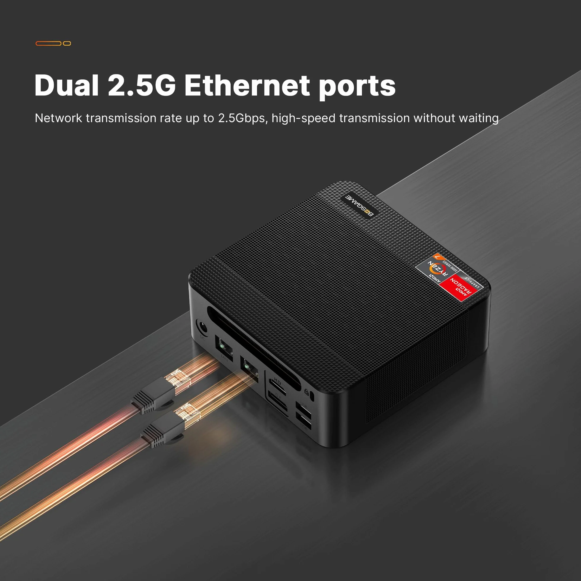 BOSGAME P4 Plus Dual 2.5G LAN Mini PC de jeu, AMD Ryzen 7 5825U, Windows 11 Pro, 16 Go DDR4, 512 Go SSD PCIe 3.0