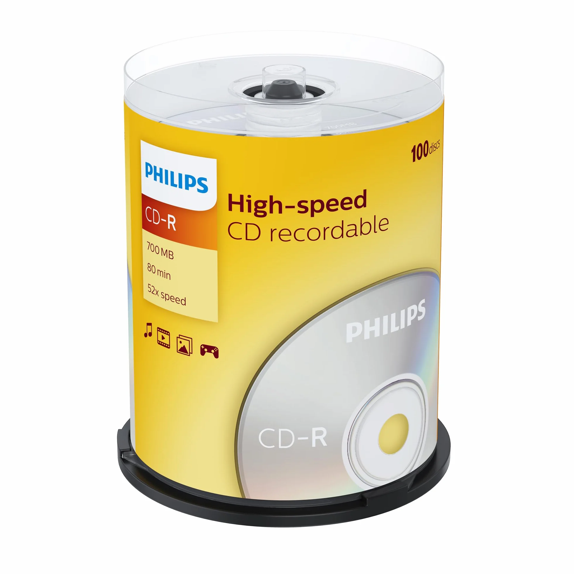 Philips CD-R 700MB 80min 52x Cake Box 100 Pack