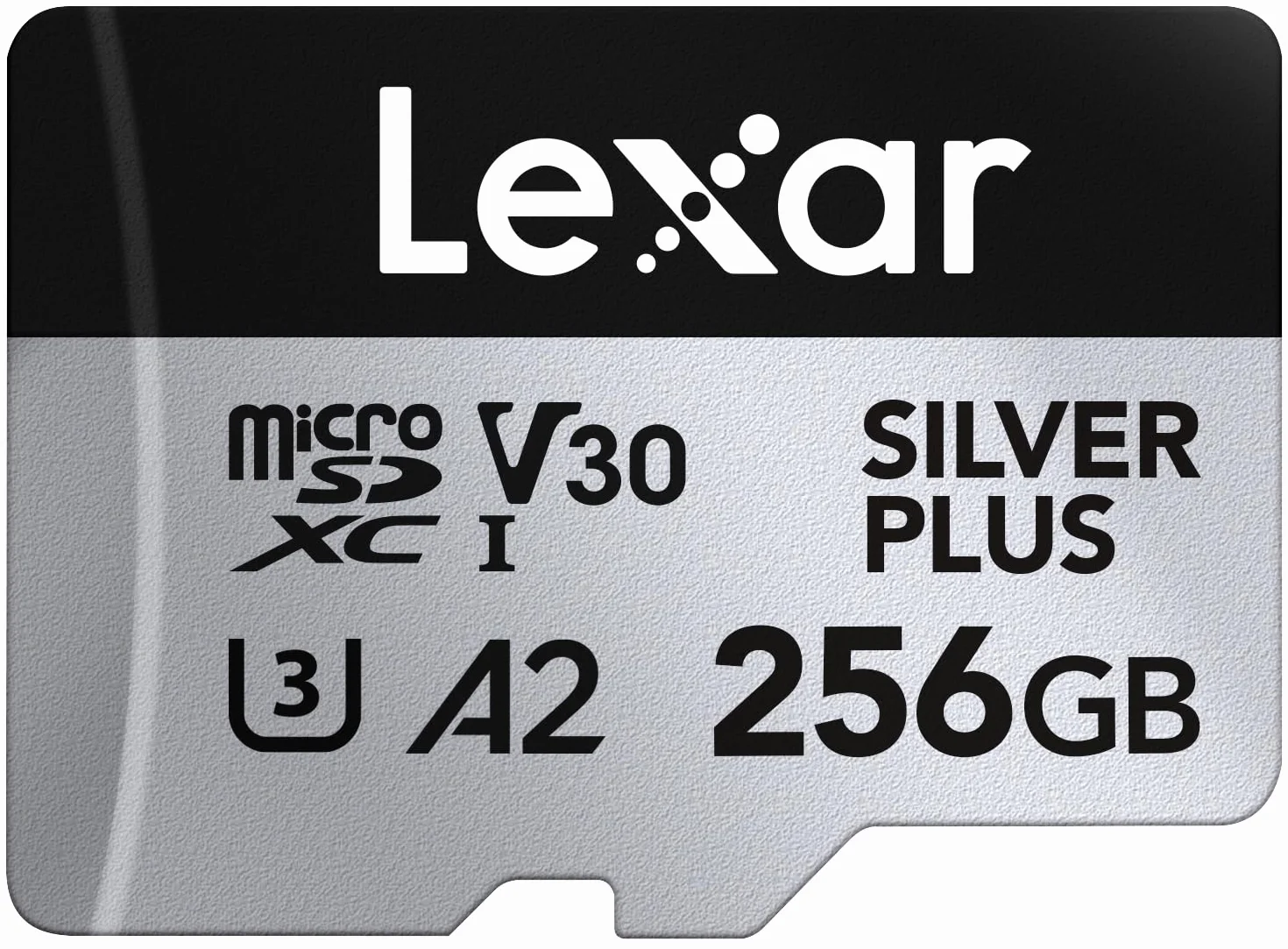 Lexar Silver Plus Carte Mémoire Micro SD 256 Go 205 Mo/s MicroSDXC UHS-I Adaptateur C10 U3 A2 V30 4K UHD