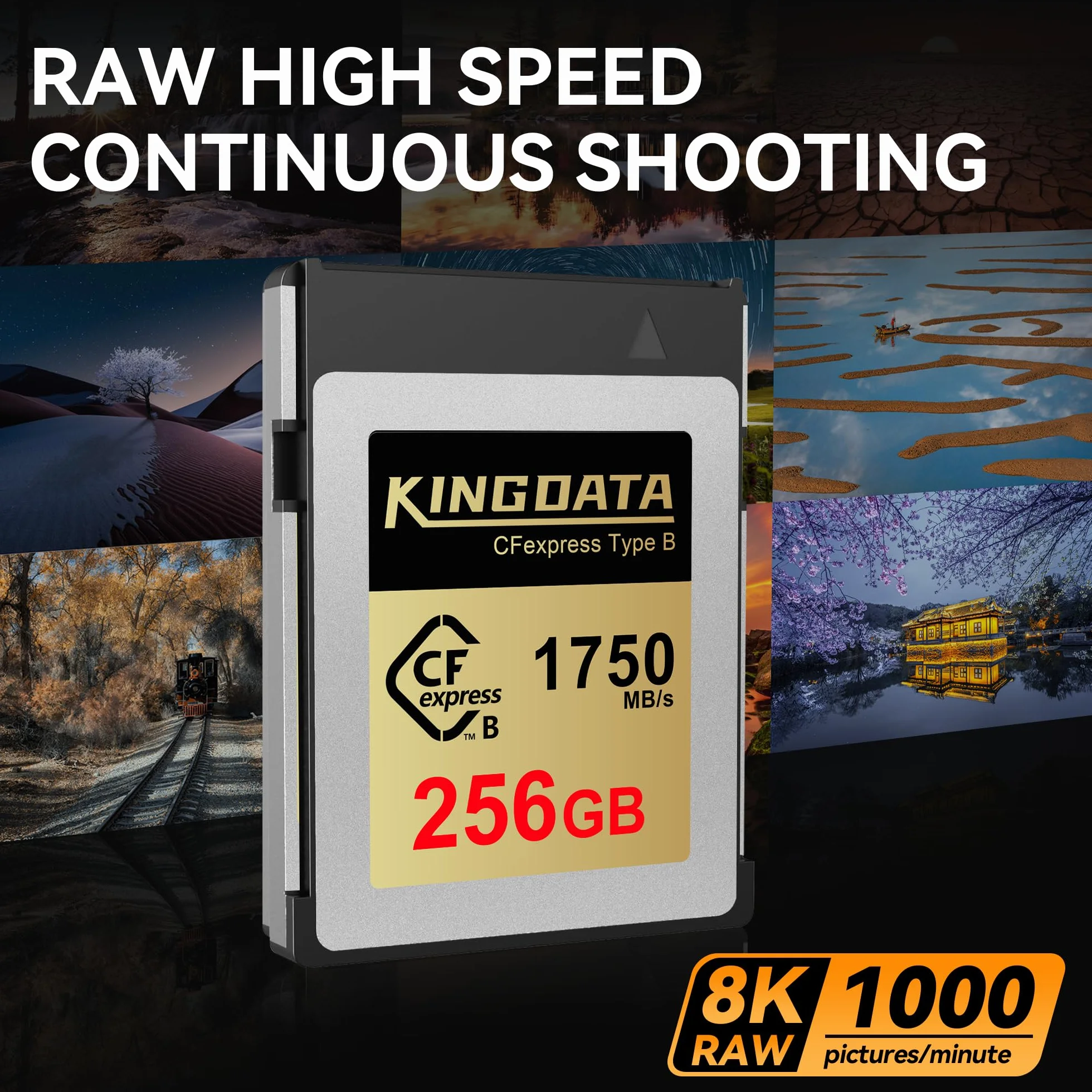 Carte Mémoire CFexpress Type B 256Go 1750 Mo/s Lecture 8K 4K RAW