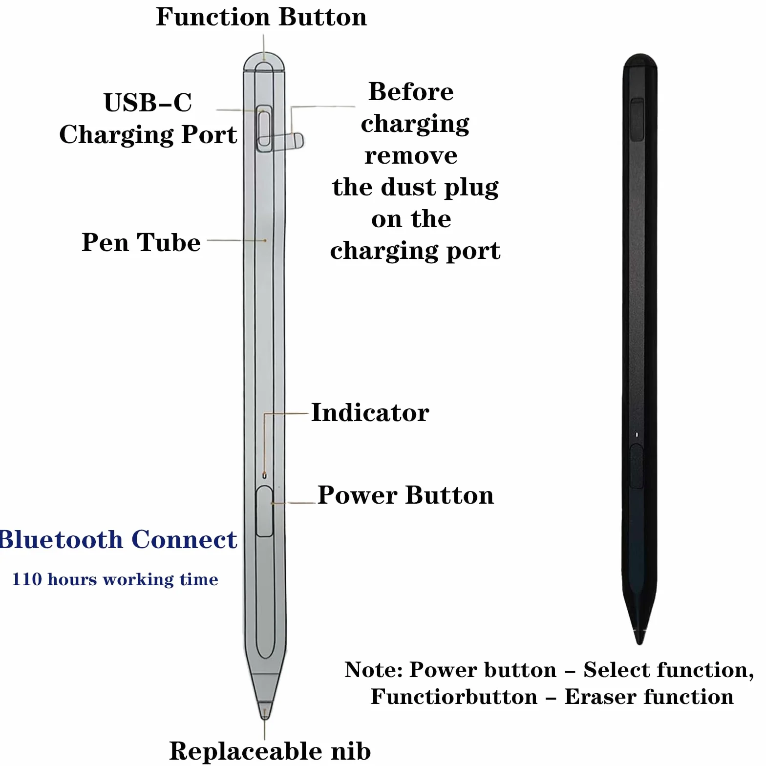 Stylet Dakexiong pour tablette en papier reMarkable 11,8" compatible
