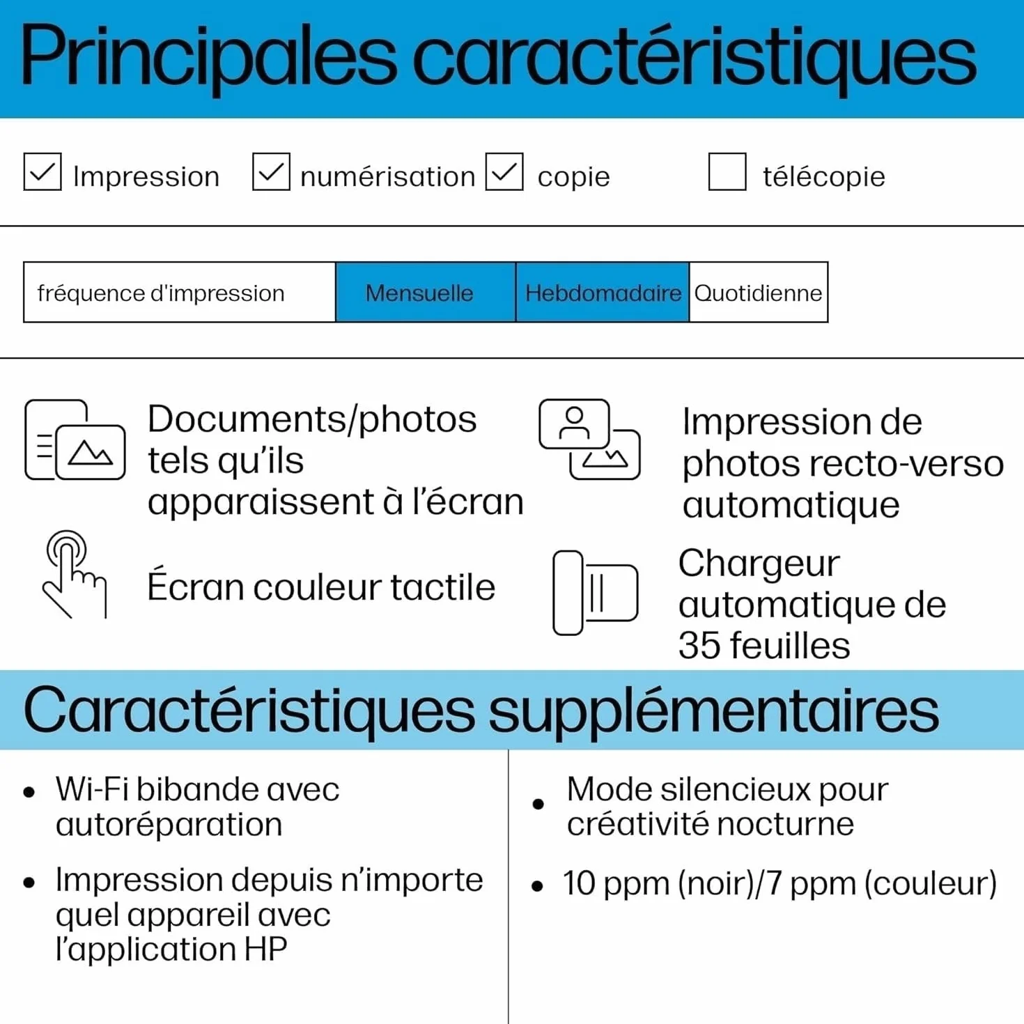 HP Envy 6520e Imprimante Multifonction Jet d'encre A4 Couleur Recto Verso Automatique Wi-Fi Fax