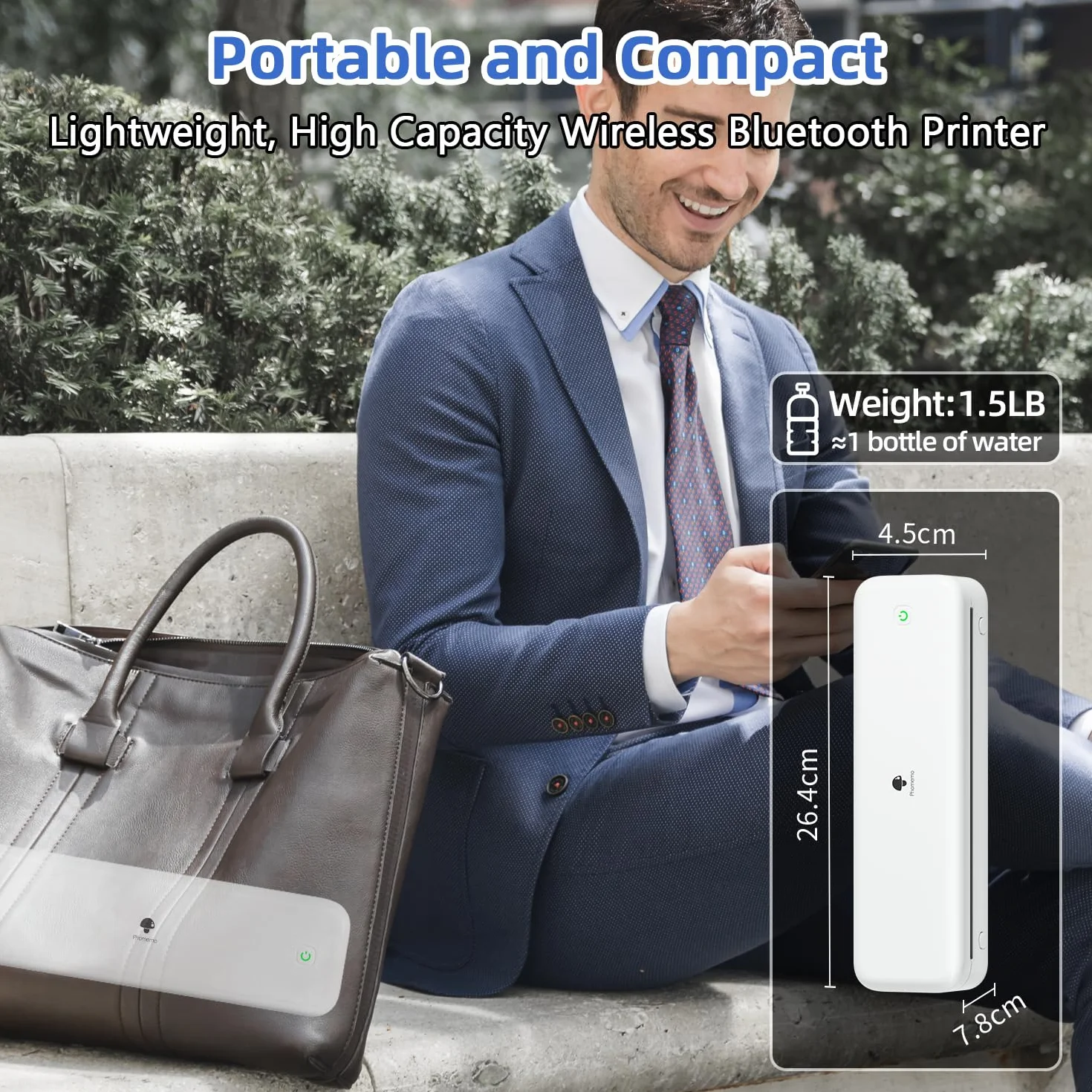 Phomemo M834 Imprimante Thermique A4 Portable sans Encre Bluetooth 300DPI