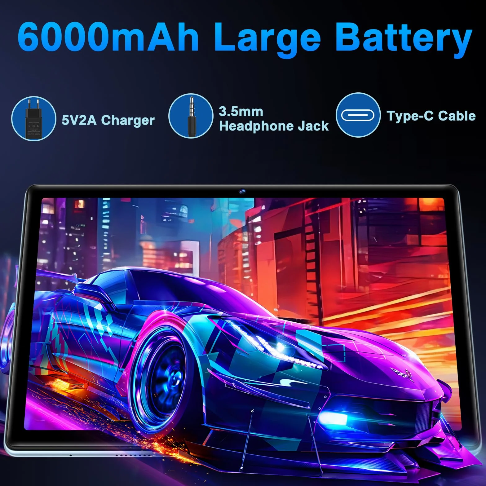 Tablette Android 10 Pouces 20Go RAM 128Go ROM Octa-Core WiFi 6 BT 5.0 GMS Certified Widevine L1 avec Clavier Souris et Cas - Bleu
