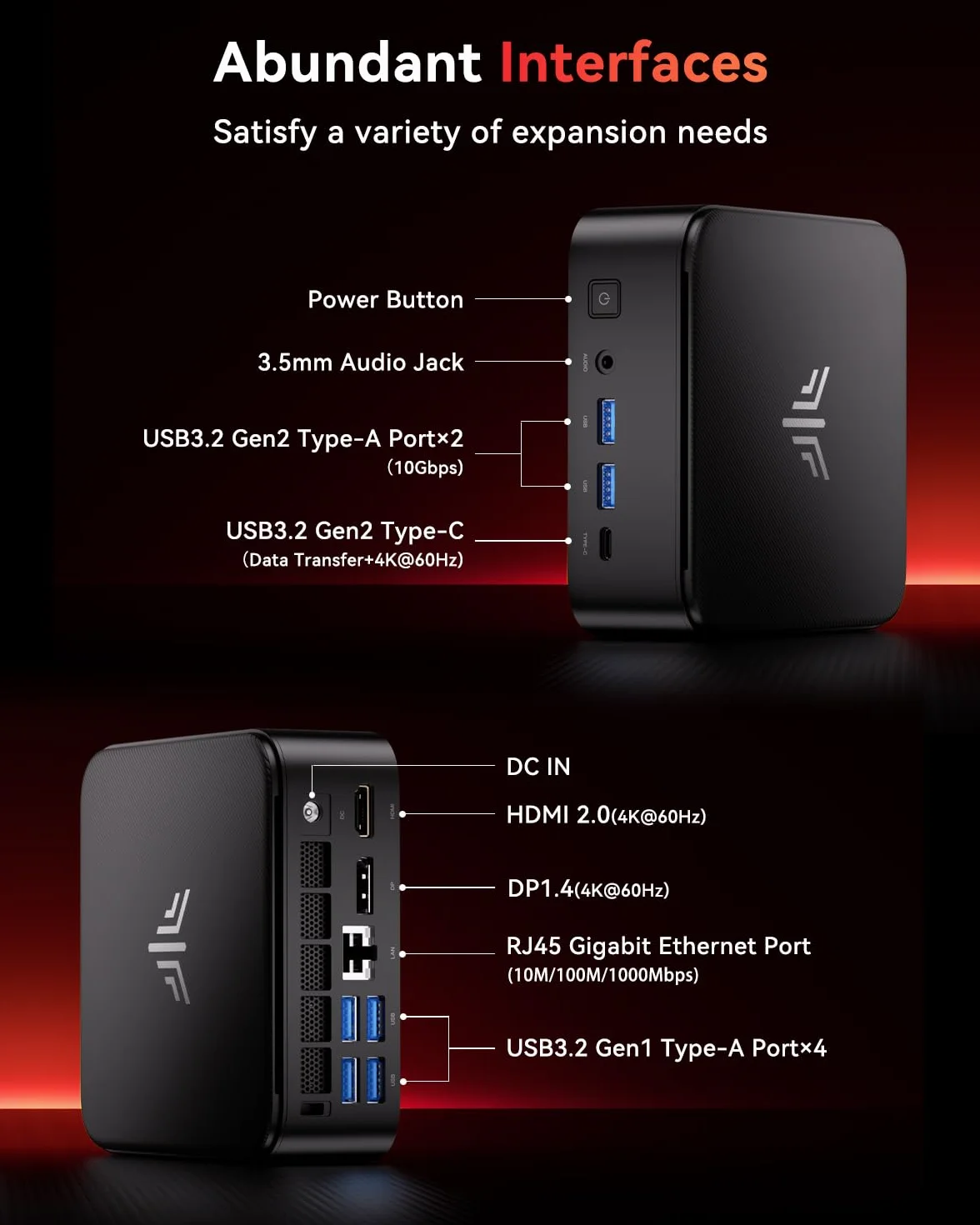 NiPoGi E3B Mini PC AMD Ryzen 5 7430U 16Go RAM 512Go SSD 4K Triple Display WiFi 6 BT 5.2 VESA Supporté