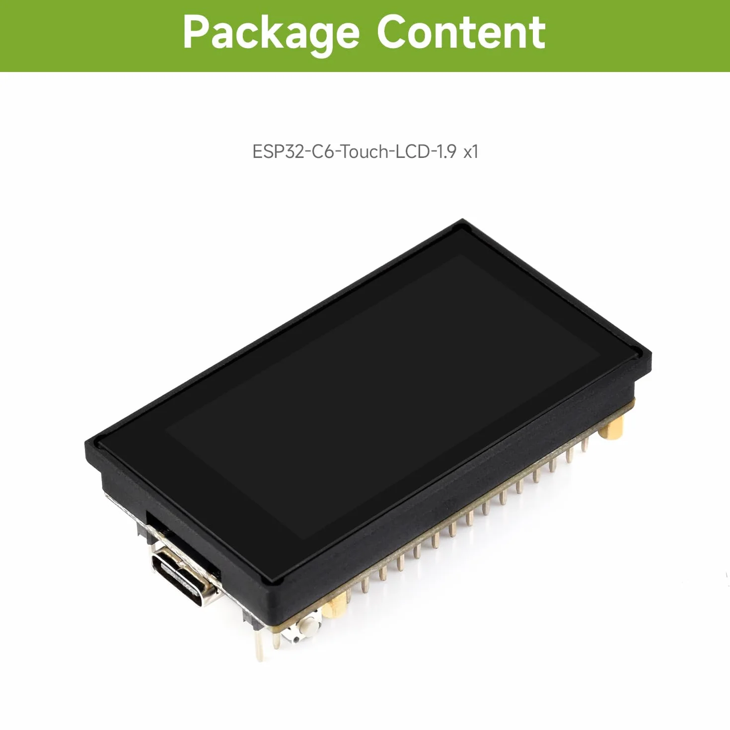 Waveshare ESP32-S3 1.9inch Display Development Board 170x320 Pixels 262K Color 32-bit LX7 Dual-Core 240MHz Touch Function