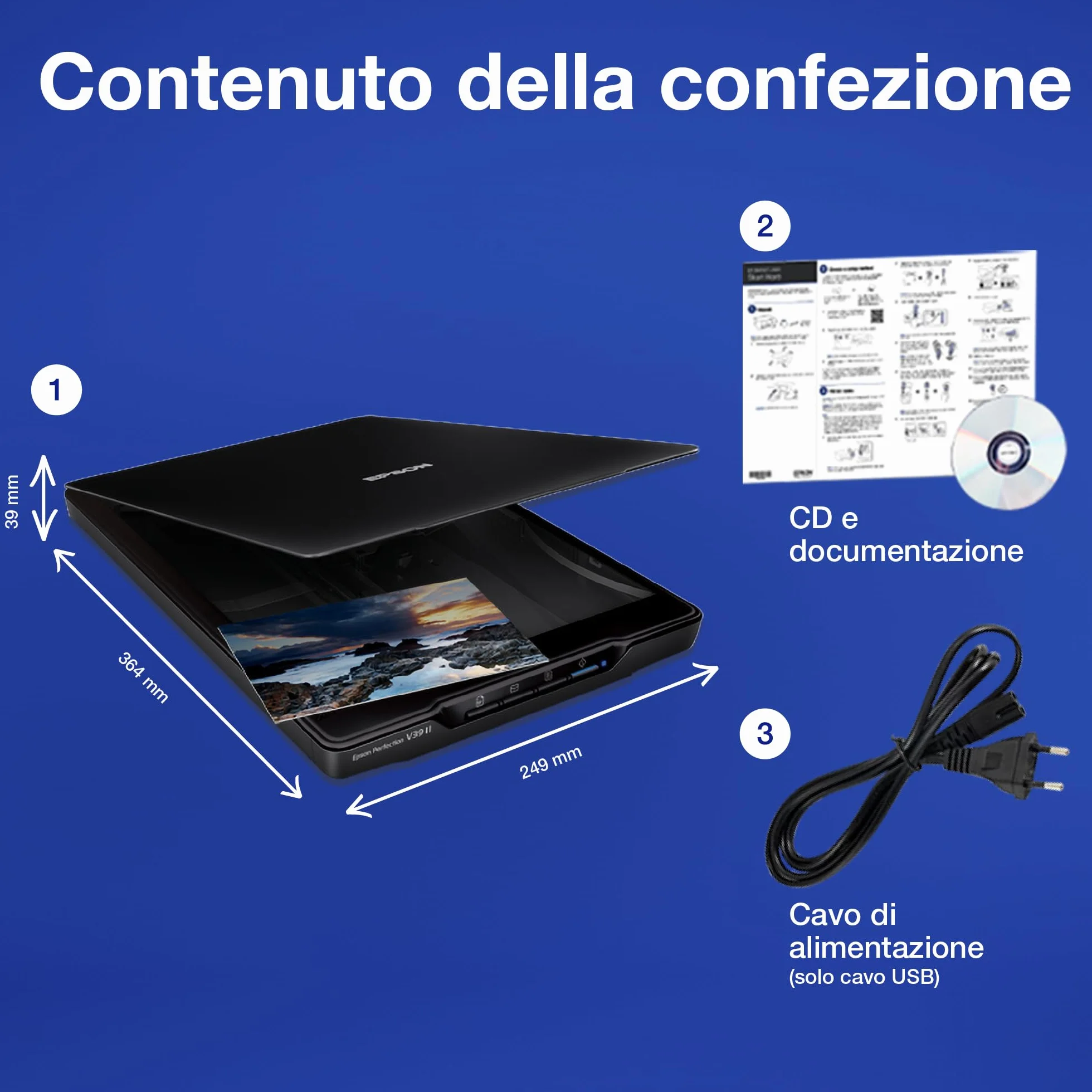 EPSON Perfection V39 II Scanner photo et document 4800 DPI USB ultra-compact