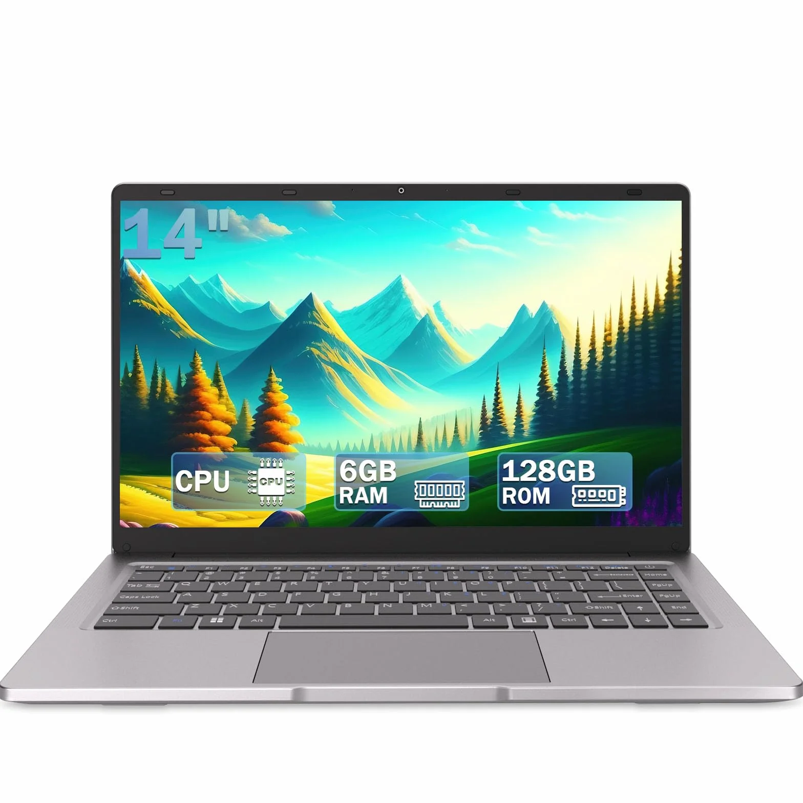 Ordinateur Portable 14 Pouces Celeron N4000 6GB RAM 128GB SSD WiFi Bluetooth