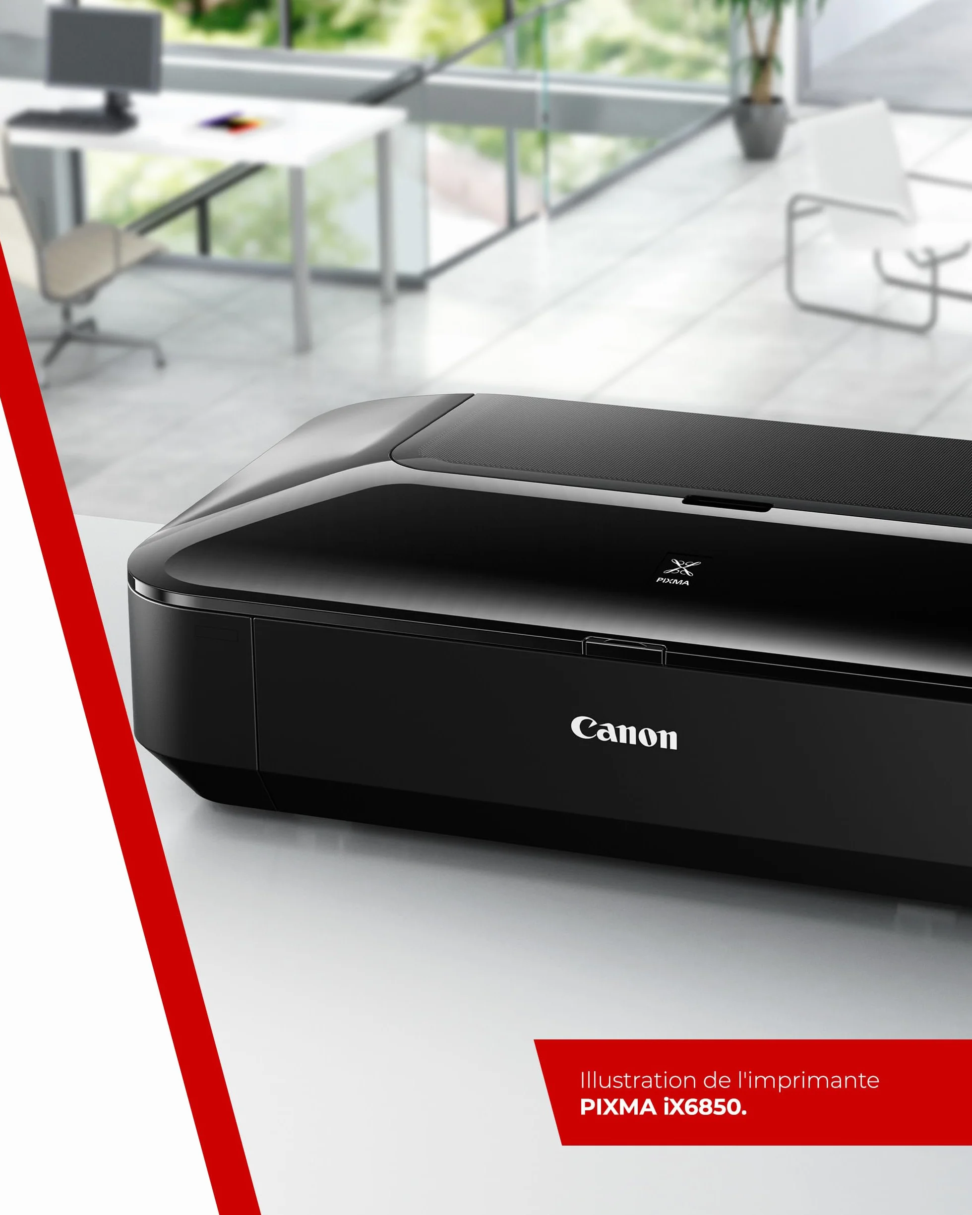 Canon PIXMA iX6850 Imprimante WiFi Noire 5 Encres A3+ Jet d'Encre Multifonction Bureau