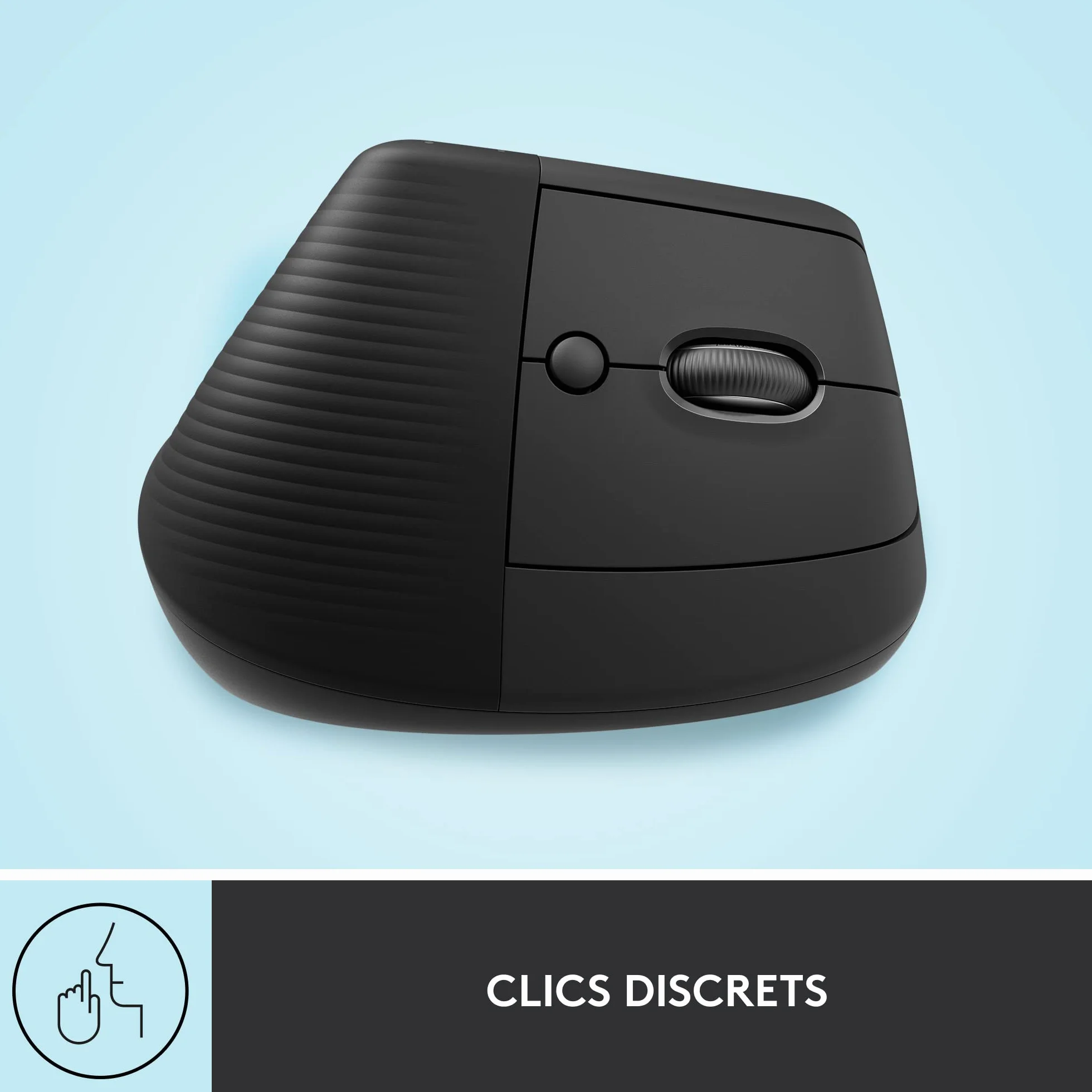 Souris Ergonomique Verticale Logitech Lift sans Fil Bluetooth Logi Bolt Silencieuse 4 Boutons Graphite