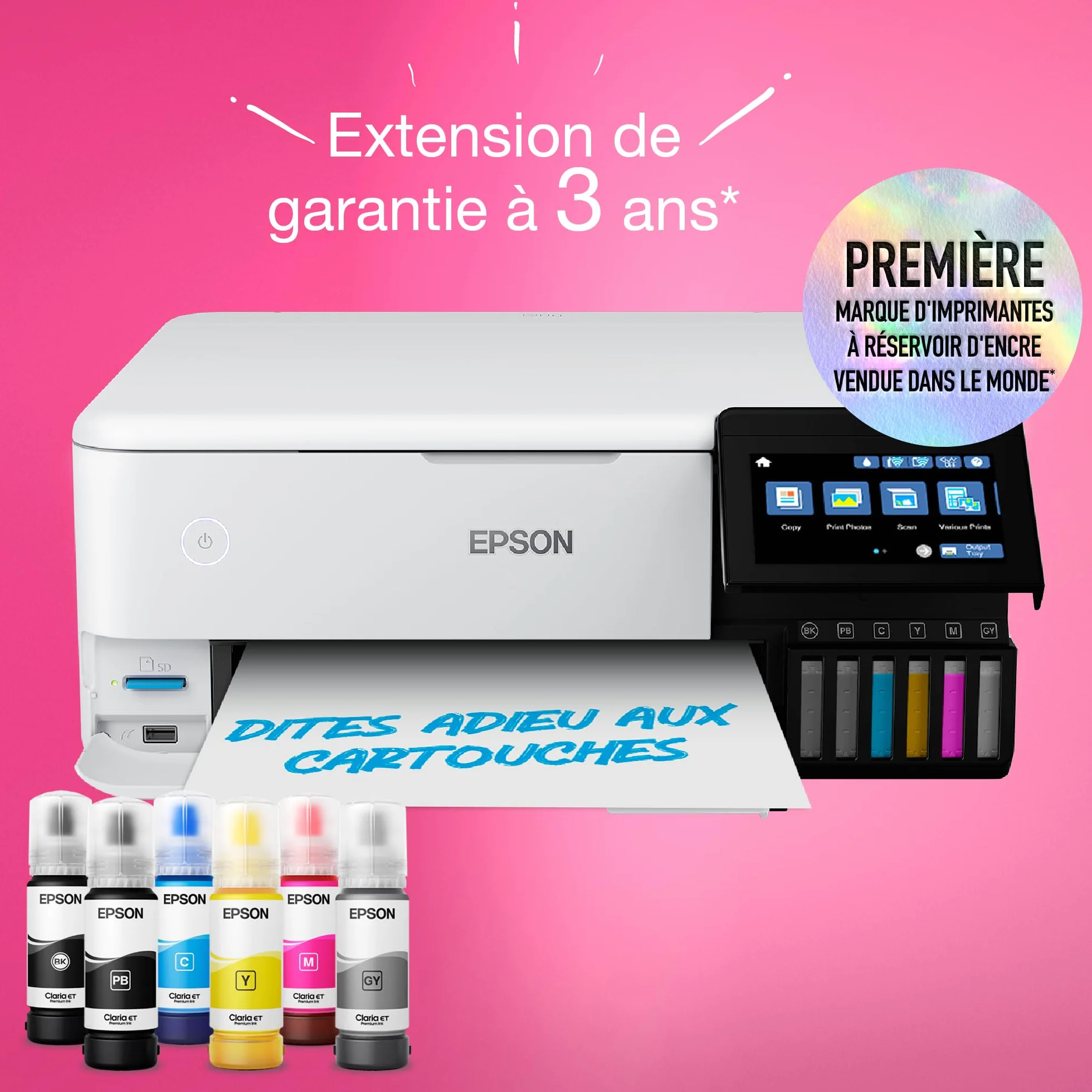 Imprimante photo A4 EcoTank ET-8500 avec réservoir d’encre Wi-Fi