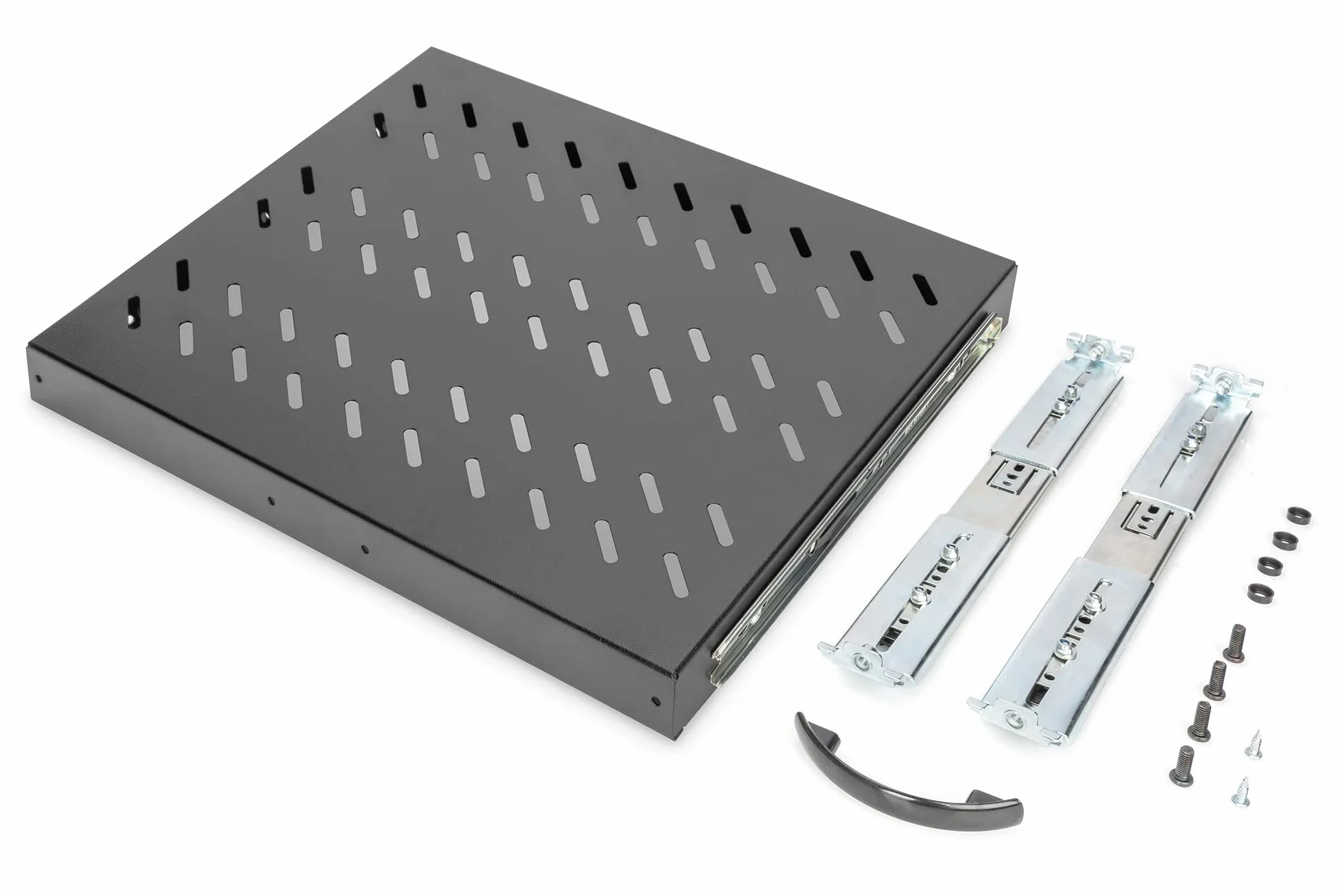 DIGITUS Etagère 1U extractible 345 mm Noir pour Armoire réseau