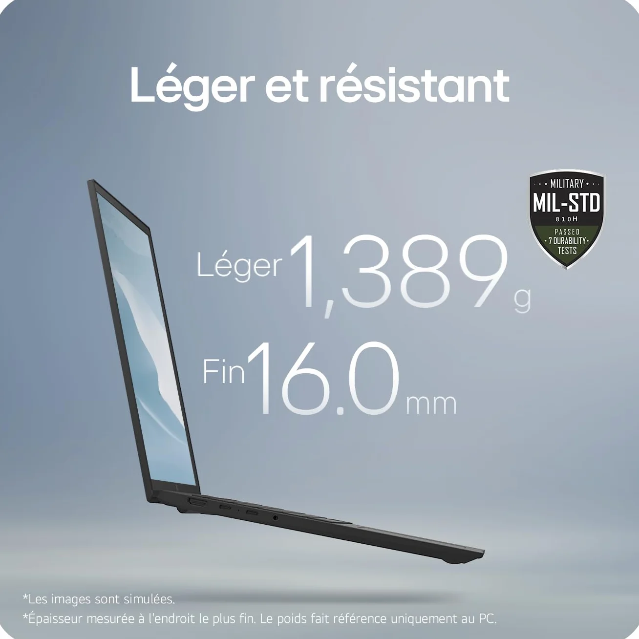 LG Gram 17Z90TL-G.AU8BF PC Portable 17" 1389g DCI-P3 99% QHD+ Intel® Evo™ Ultra7 RAM 32Go SSD 2To NVMe Intel® Arc™ Graphics Windows 11 Home Noir