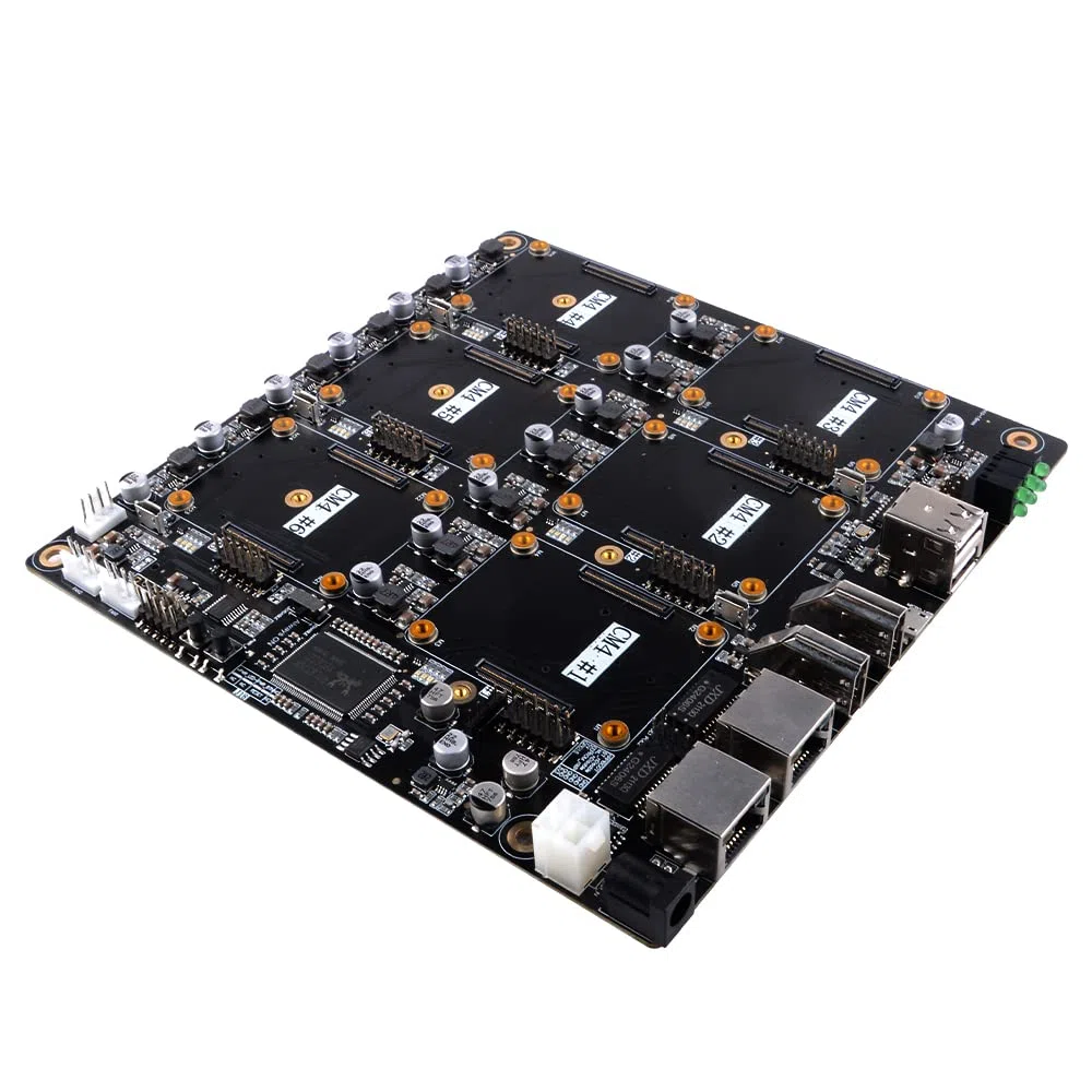 GeeekPi DeskPi Super6C CM4/CM5 Cluster Mini-ITX Board - Raspberry Pi Compute Module 5 Cluster Board pour 6 CM4/CM5, Alimentation 89W Incluse