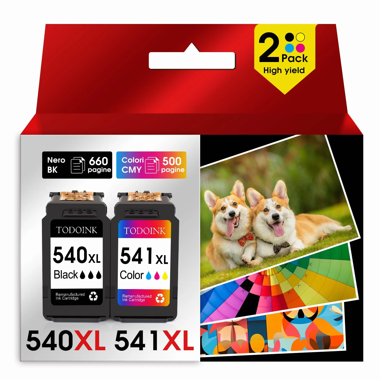 Cartouches d'encre PG540XL CL541XL Noir et Couleur pour Canon 540 541 XL TS5150 TS5151 TS5100 MG3650 MG3650S MG3600 MG4250 MX475 MX395