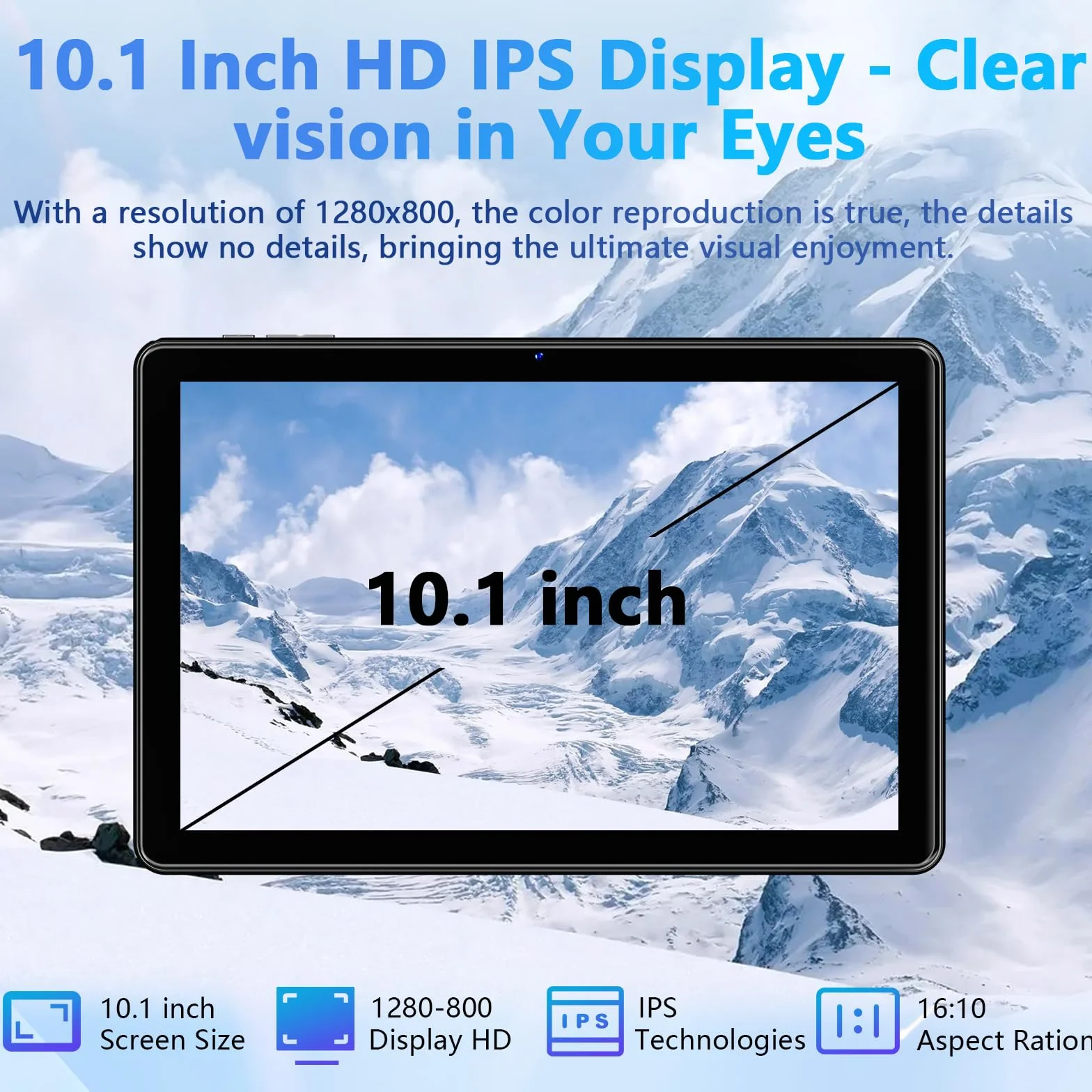 Tablette 10 Pouces Android 15 18 Go RAM 128 Go ROM Octa-Core HD IPS 1280×800 Batterie 6000 mAh Double Caméra WiFi 2,4G