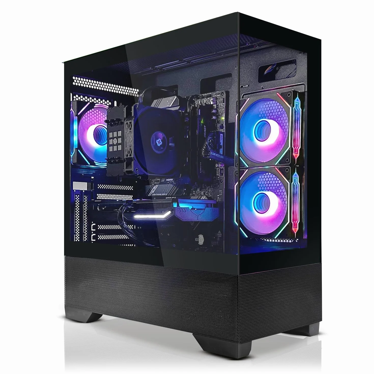 PC Gamer AMD Ryzen 7 9700X 8x5.5GHz Radeon RX 9060 XT 16Go DX12 1To M.2 NVMe 32Go DDR5 RAM Windows 11 Ordinateur de Bureau WLAN