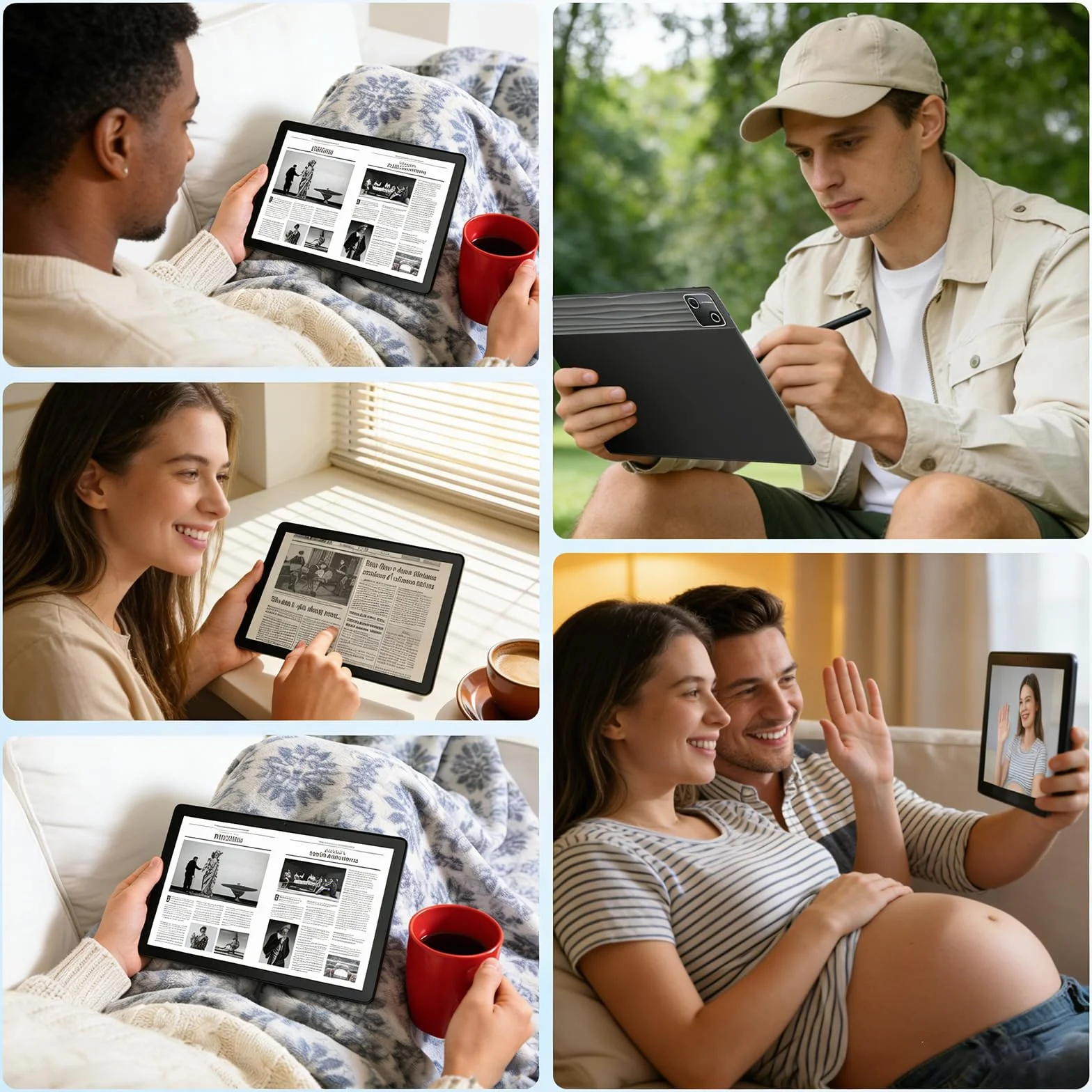 Tablette 10 Pouces Android 15 30Go RAM 128Go ROM Octa-Core 6200mAh WiFi 6 BT 5.3 Noir