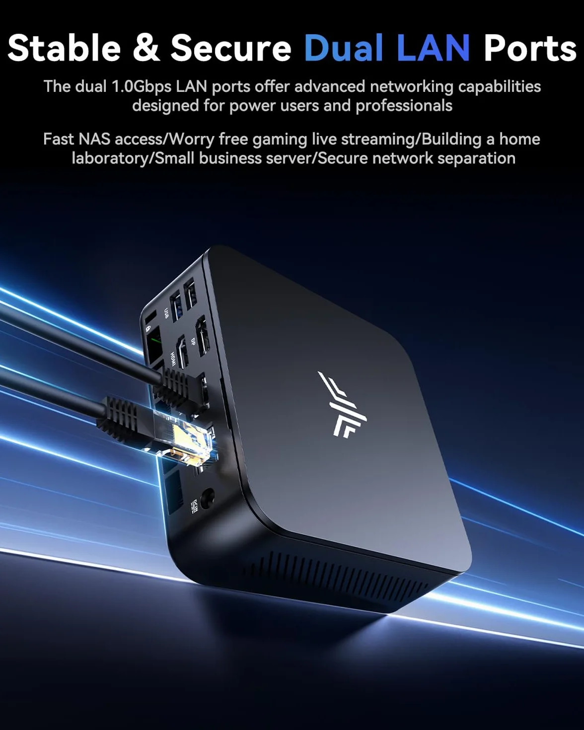 NiPoGi E3B Mini PC AMD Ryzen Embedded V2748 4,3GHz 16Go DDR4 512Go SSD Mini Ordinateur de Bureau W11 PRO Triple 4K WiFi6 BT5.2
